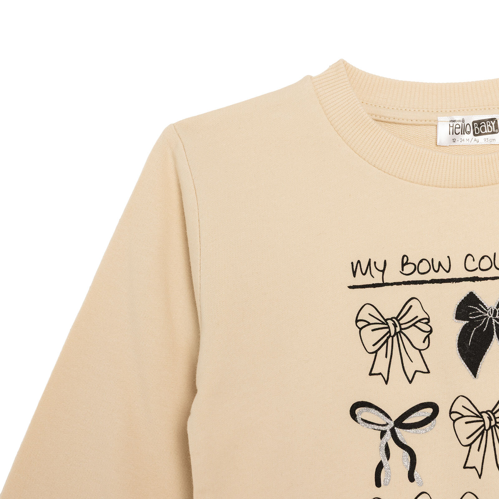 Kız Bebek Sweatshirt İki İplik Bisiklet Yaka Uzun Kol Kız Bebek Sweatshirt İki İplik Bisiklet Yaka Uzun Kol