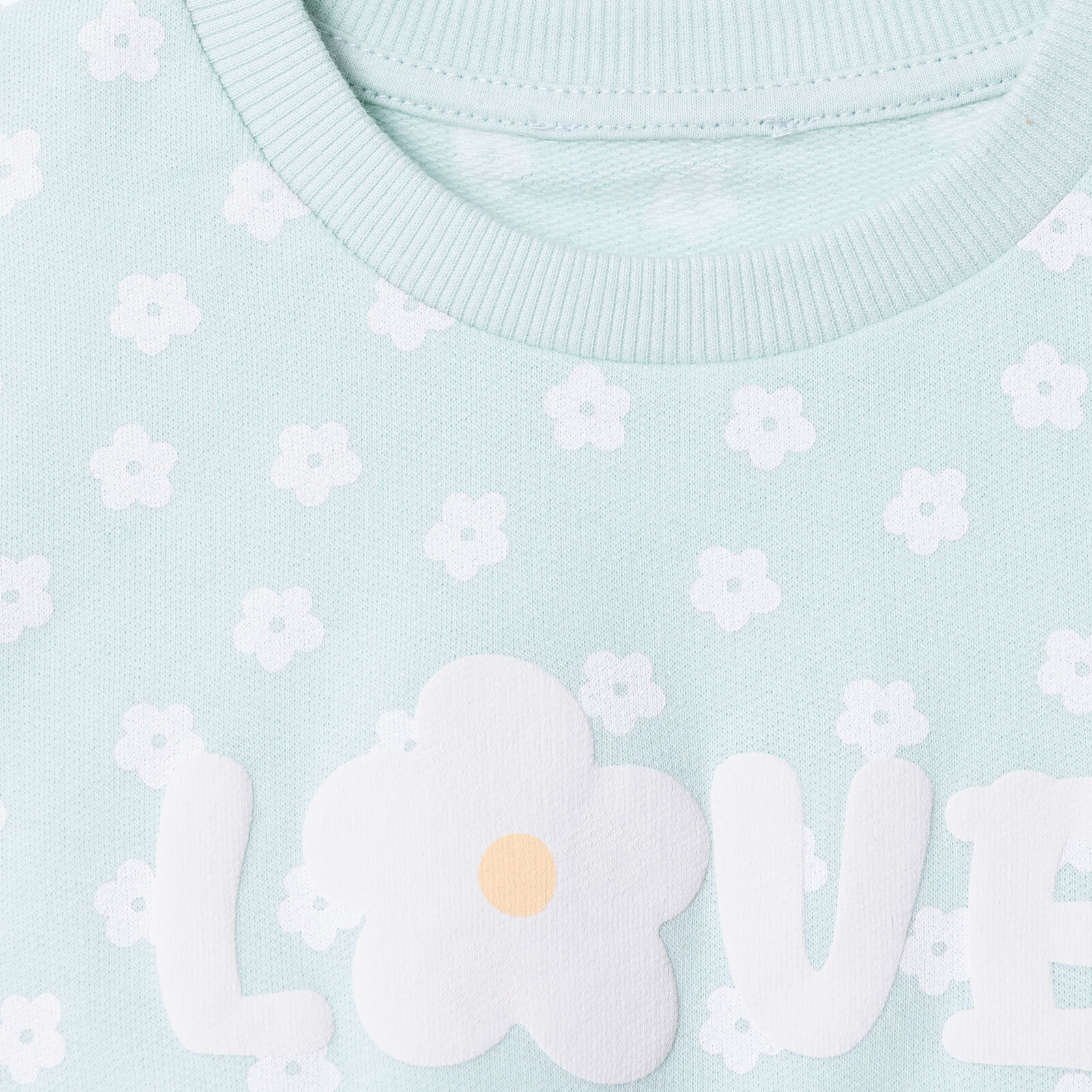 Kız Bebek Sweatshirt Şardonlu Bisiklet Yaka Uzun Kol