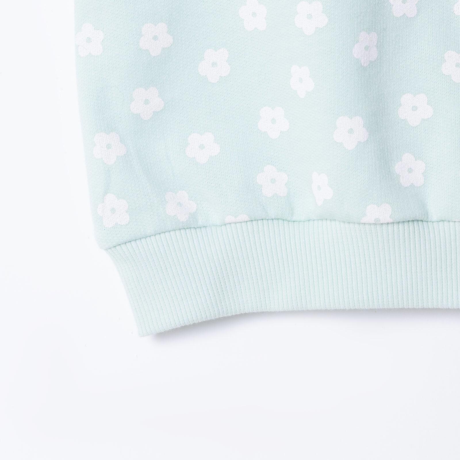 Kız Bebek Sweatshirt Şardonlu Bisiklet Yaka Uzun Kol