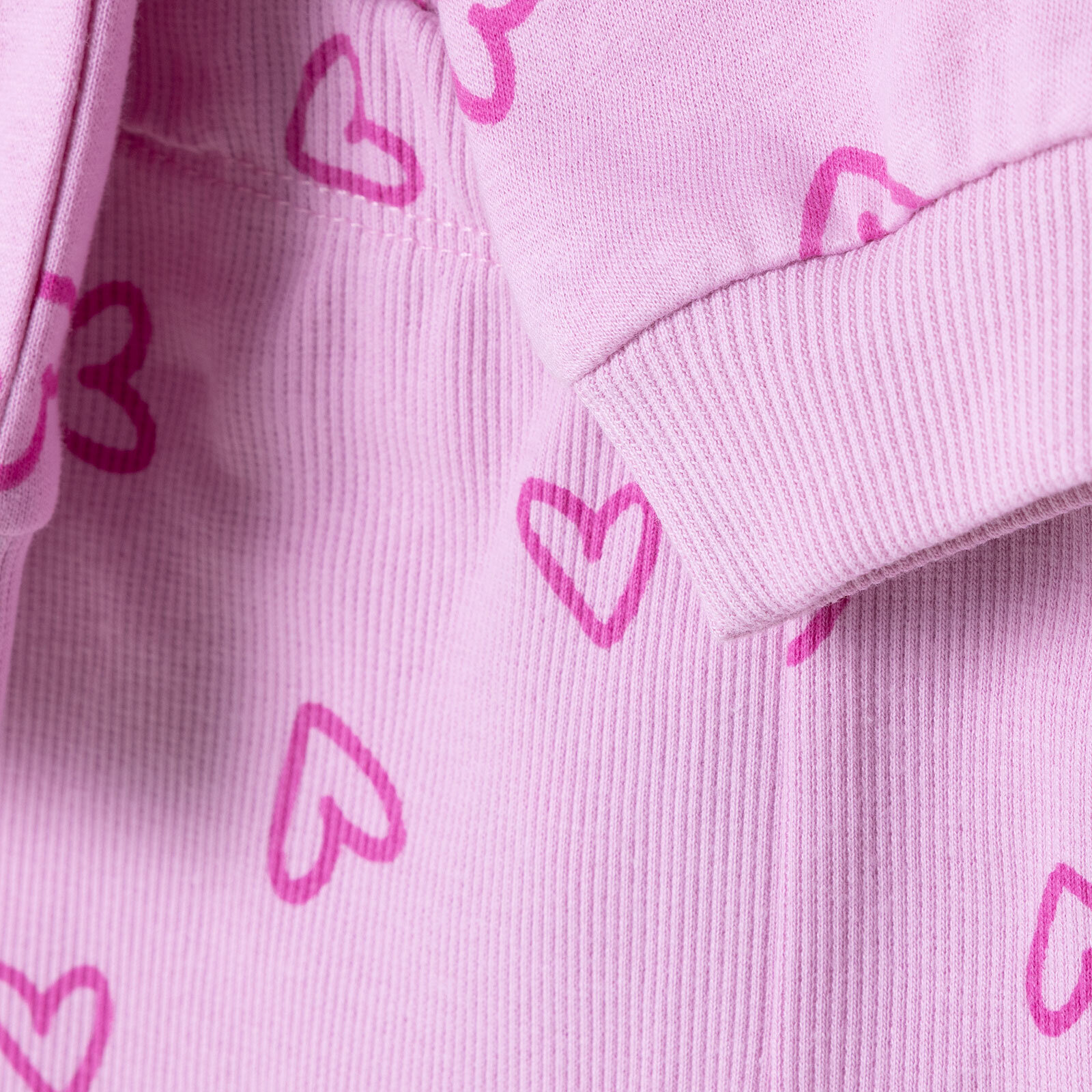 Kız Bebek Sweatshirt - Tayt İki İplik Bisiklet Yaka Uzun Kol Reçme Paça