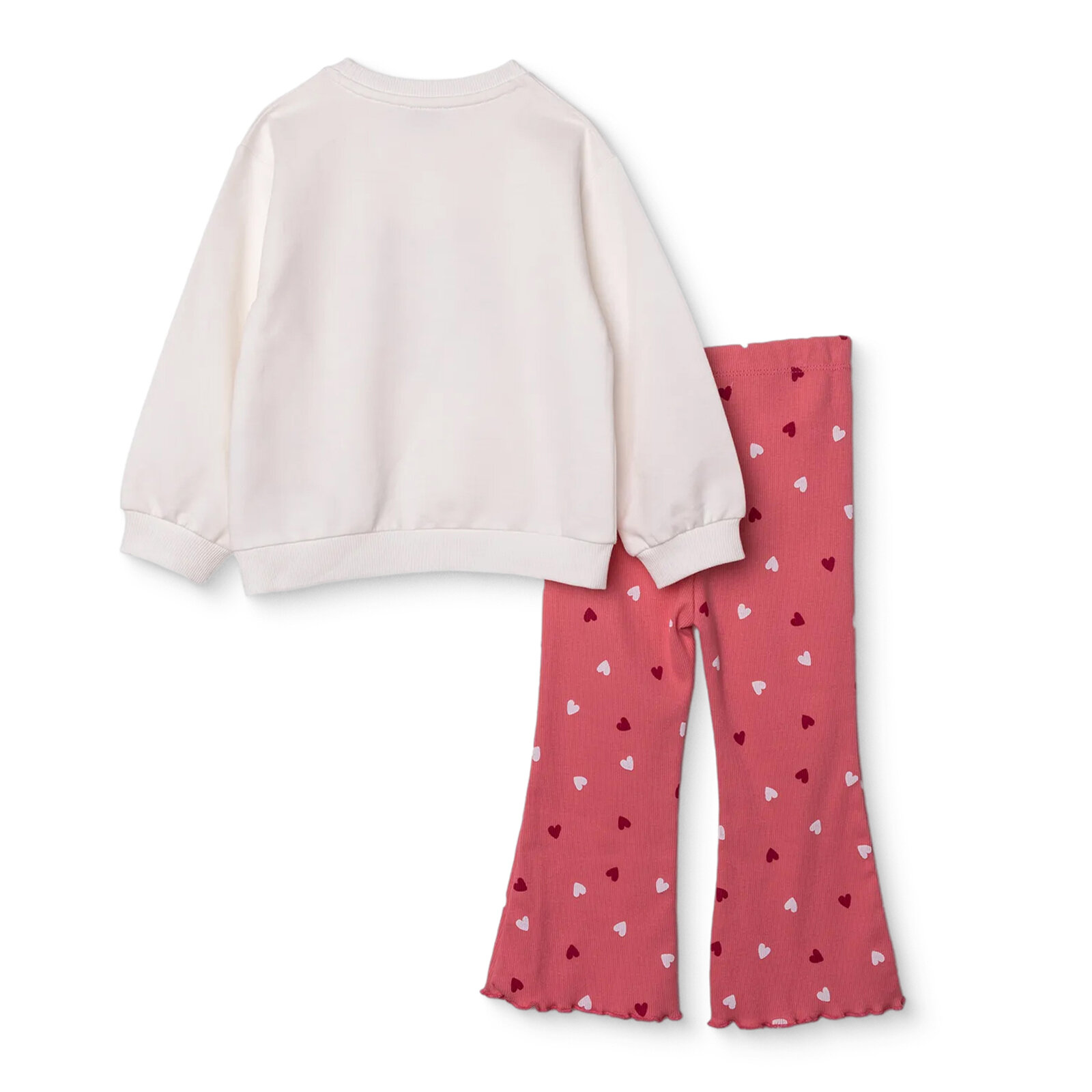 Kız Bebek Sweatshirt - Tayt İki İplik Bisiklet Yaka Uzun Kol Reçme Paça