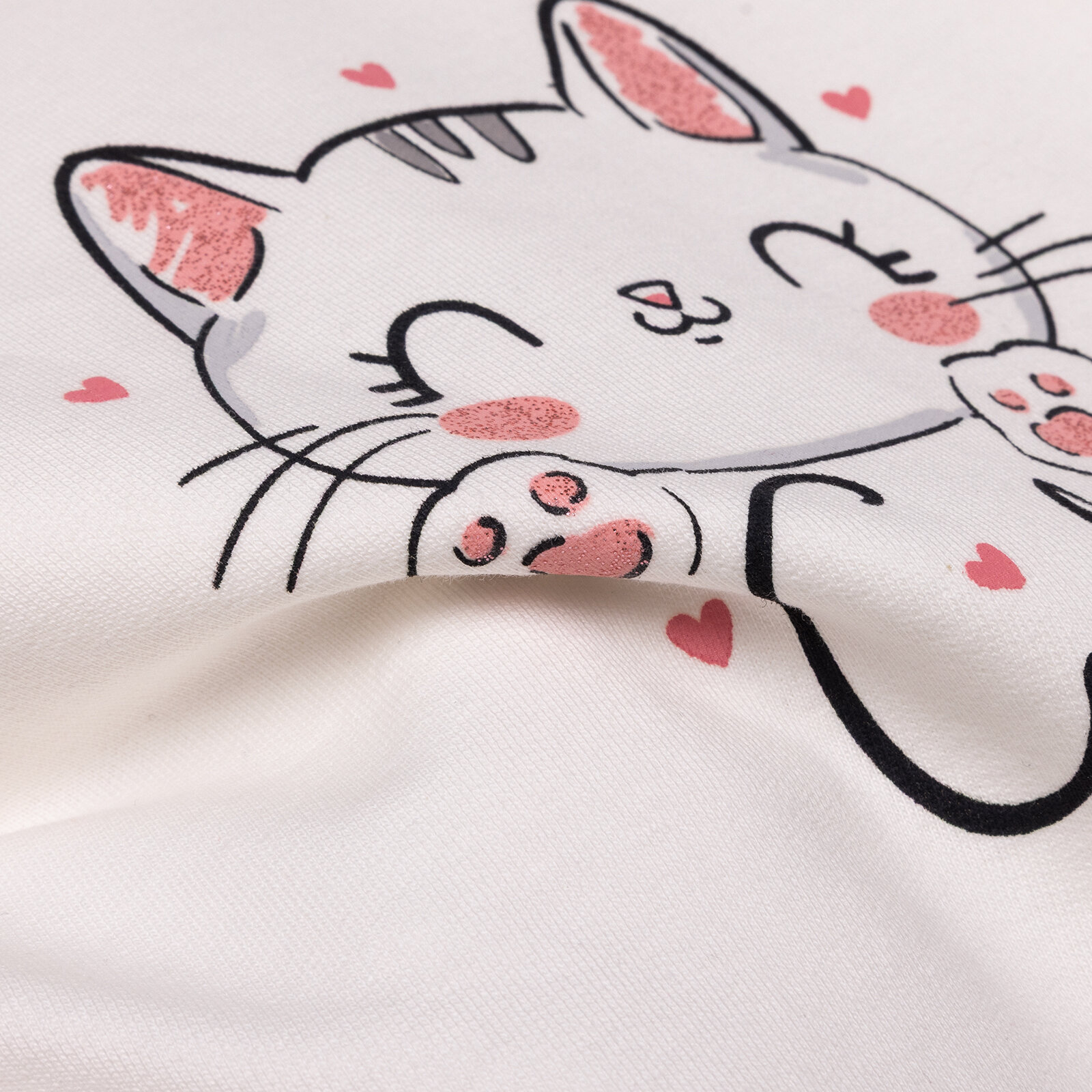 Kız Bebek Sweatshirt - Tayt İki İplik Bisiklet Yaka Uzun Kol Reçme Paça