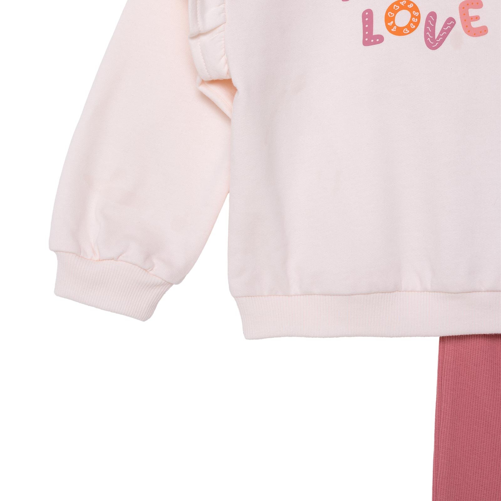 Kız Bebek Sweatshirt - Tayt Motto Girl Bisiklet Yaka Uzun Kol Reçme Paça