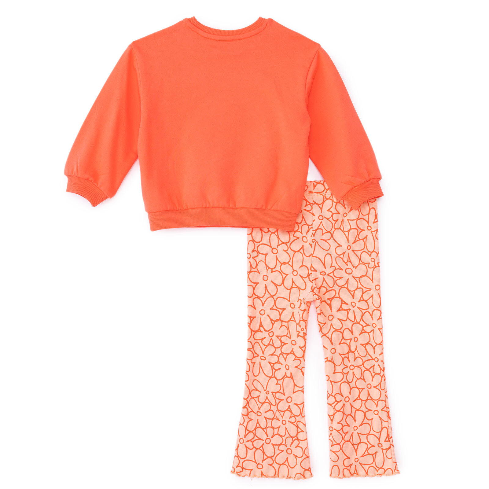 Kız Bebek Sweatshirt - Tayt Motto Girl Bisiklet Yaka Uzun Kol Reçme Paça