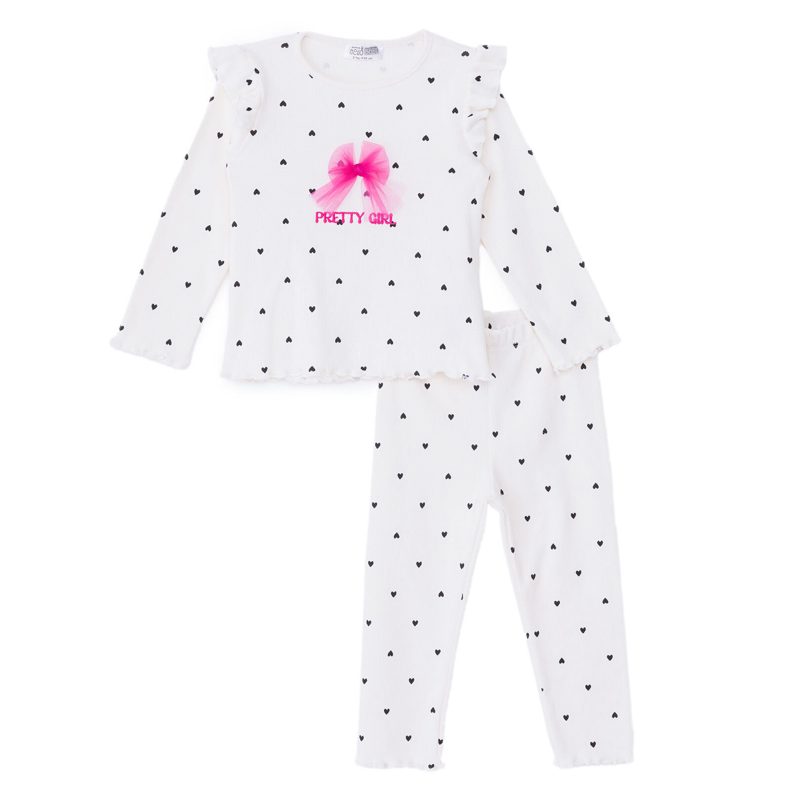 Kız Bebek Sweatshirt - Tayt Motto Girl Bisiklet Yaka Uzun Kol Reçme Paça