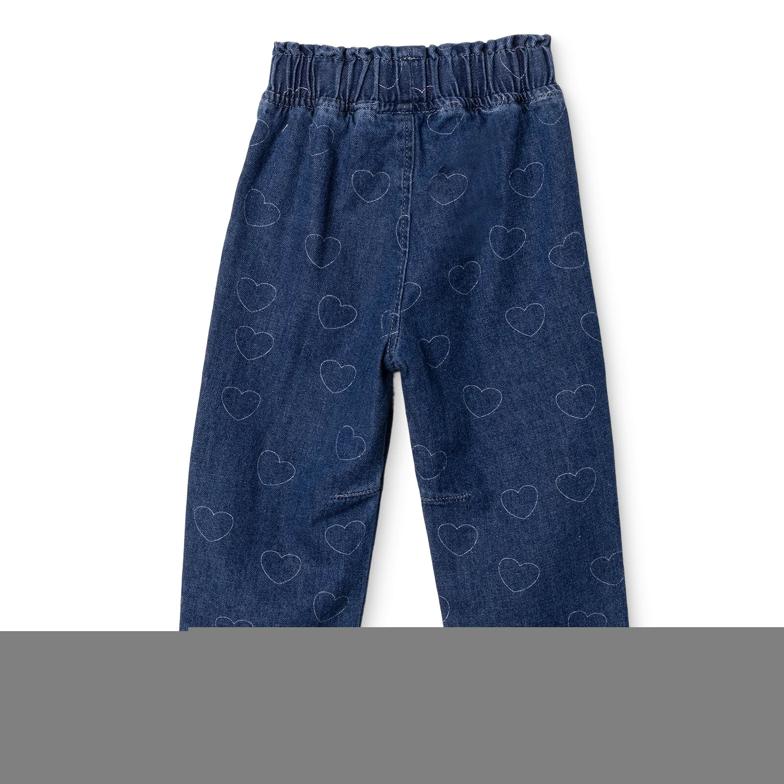 Kız Bebek Teddy Bear Denim Pantolon Reçme Paça Kız Bebek Teddy Bear Denim Pantolon Reçme Paça