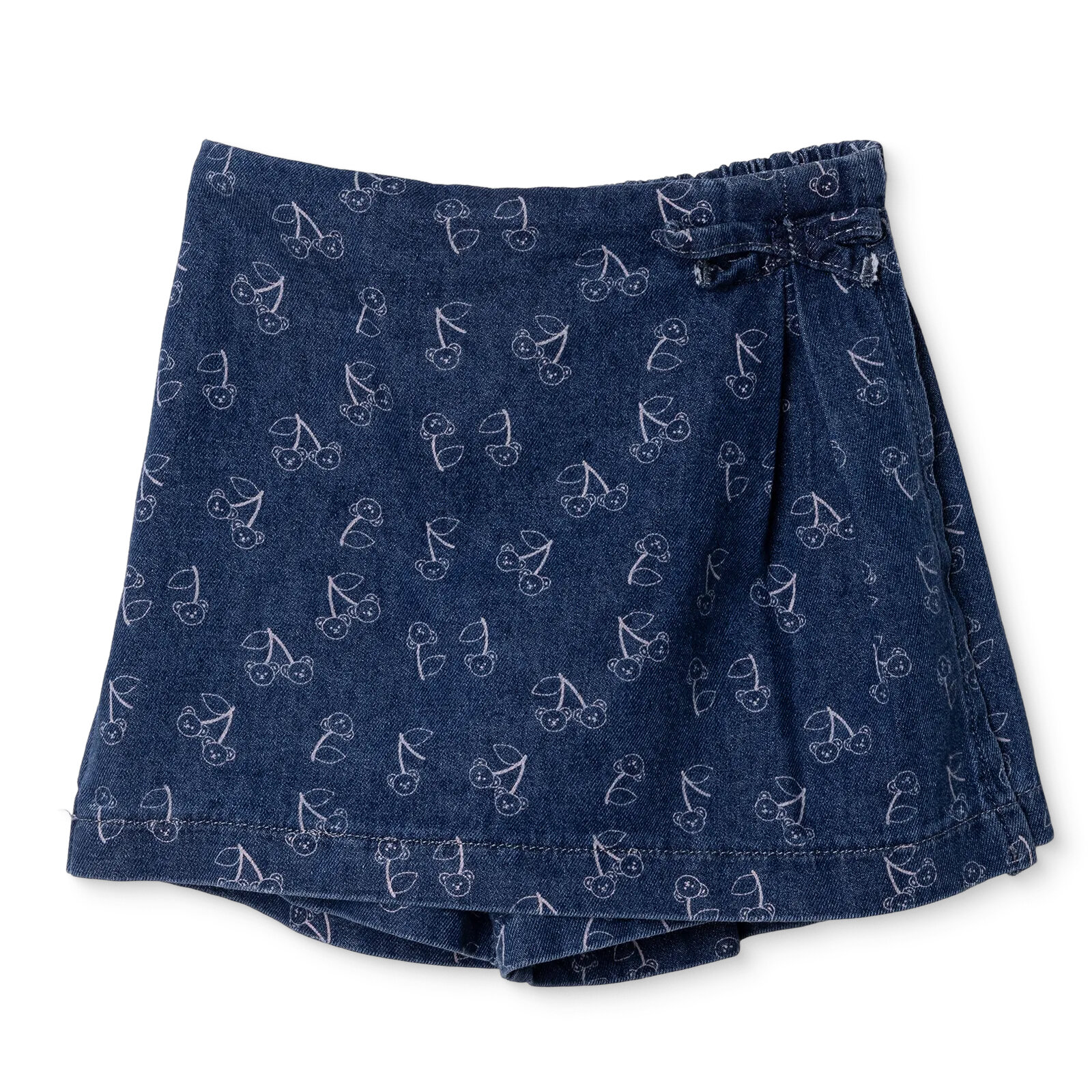 Kız Bebek Teddy Bear Denim Şort Reçme Paça