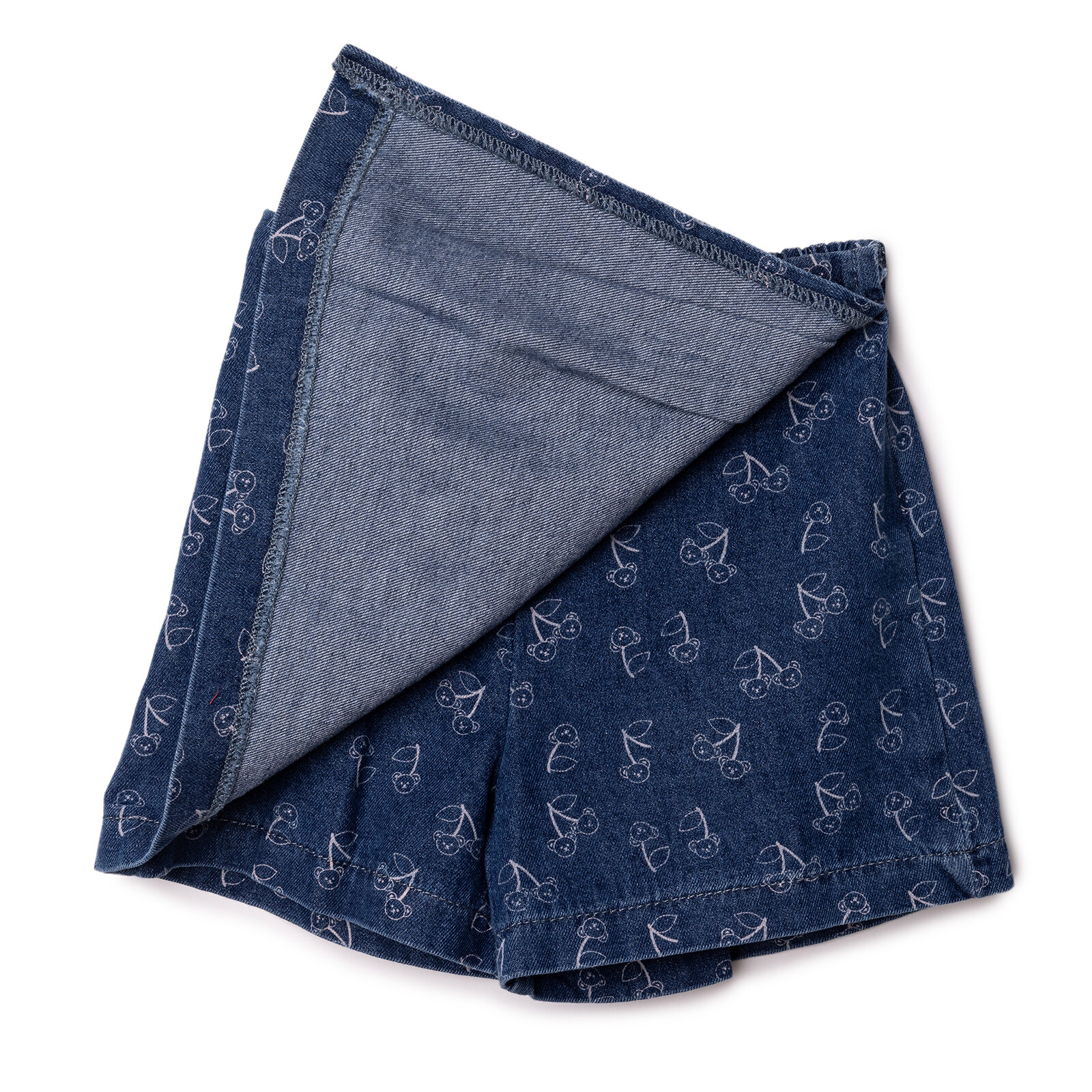 Kız Bebek Teddy Bear Denim Şort Reçme Paça