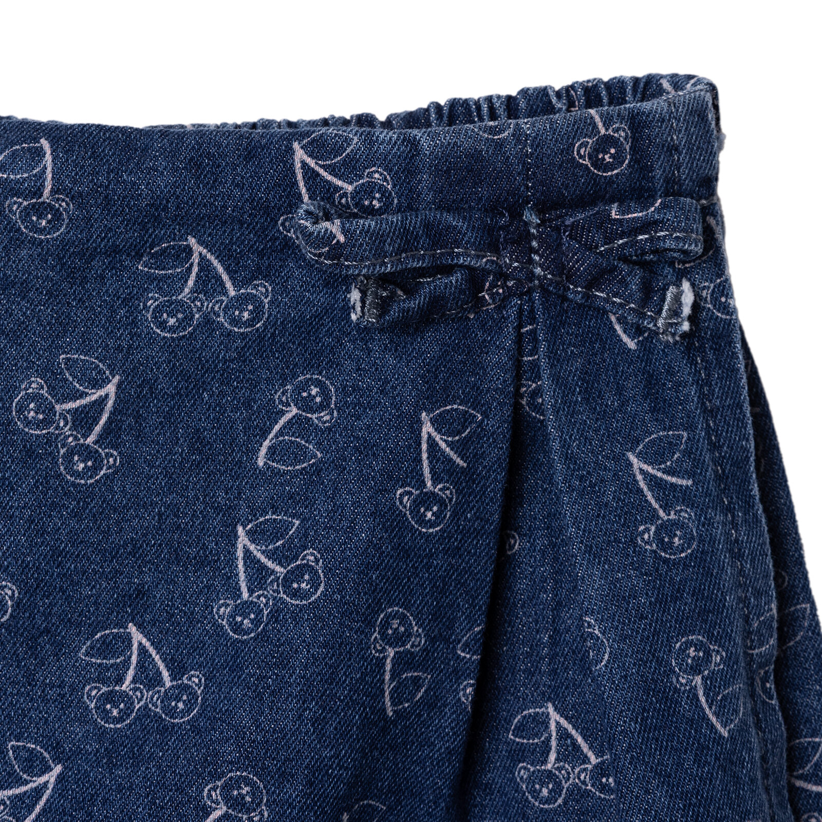 Kız Bebek Teddy Bear Denim Şort Reçme Paça