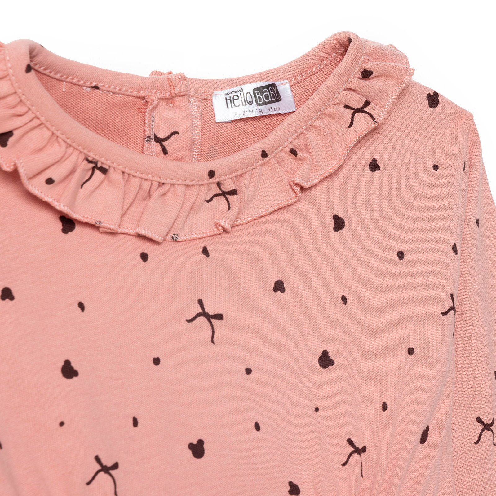 Kız Bebek Teddy Bear Elbise Fırçalı Süprem Bisiklet Yaka Uzun Kol Kız Bebek Teddy Bear Elbise Fırçalı Süprem Bisiklet Yaka Uzun Kol