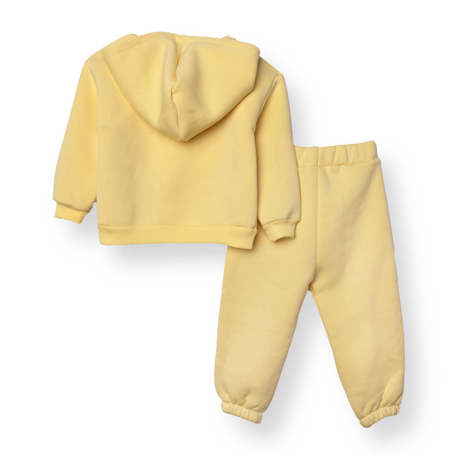 Kız Bebek Teddy Bear Eşofman Takımı Kapüşonlu Uzun Kol Lastikli Paça