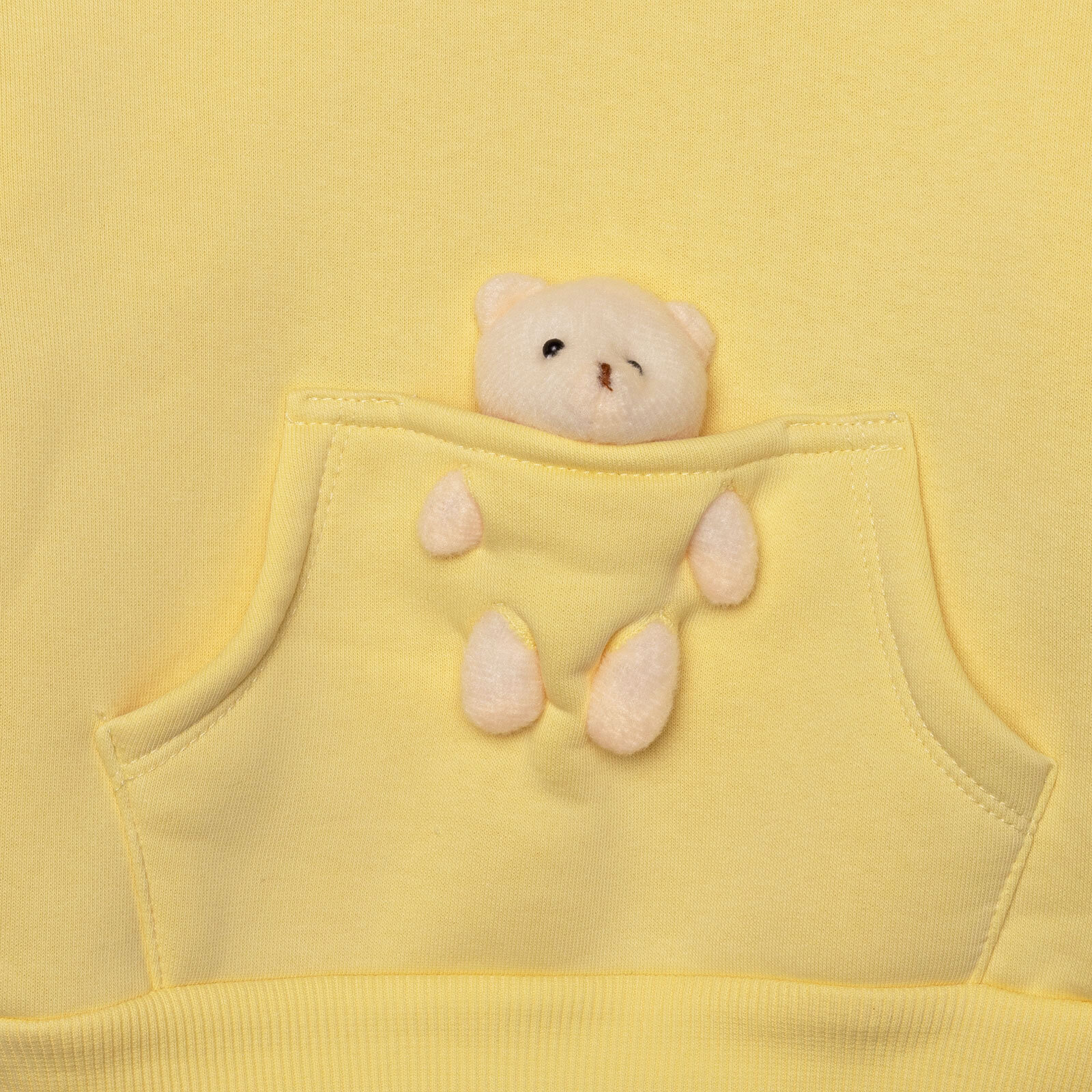 Kız Bebek Teddy Bear Eşofman Takımı Kapüşonlu Uzun Kol Lastikli Paça