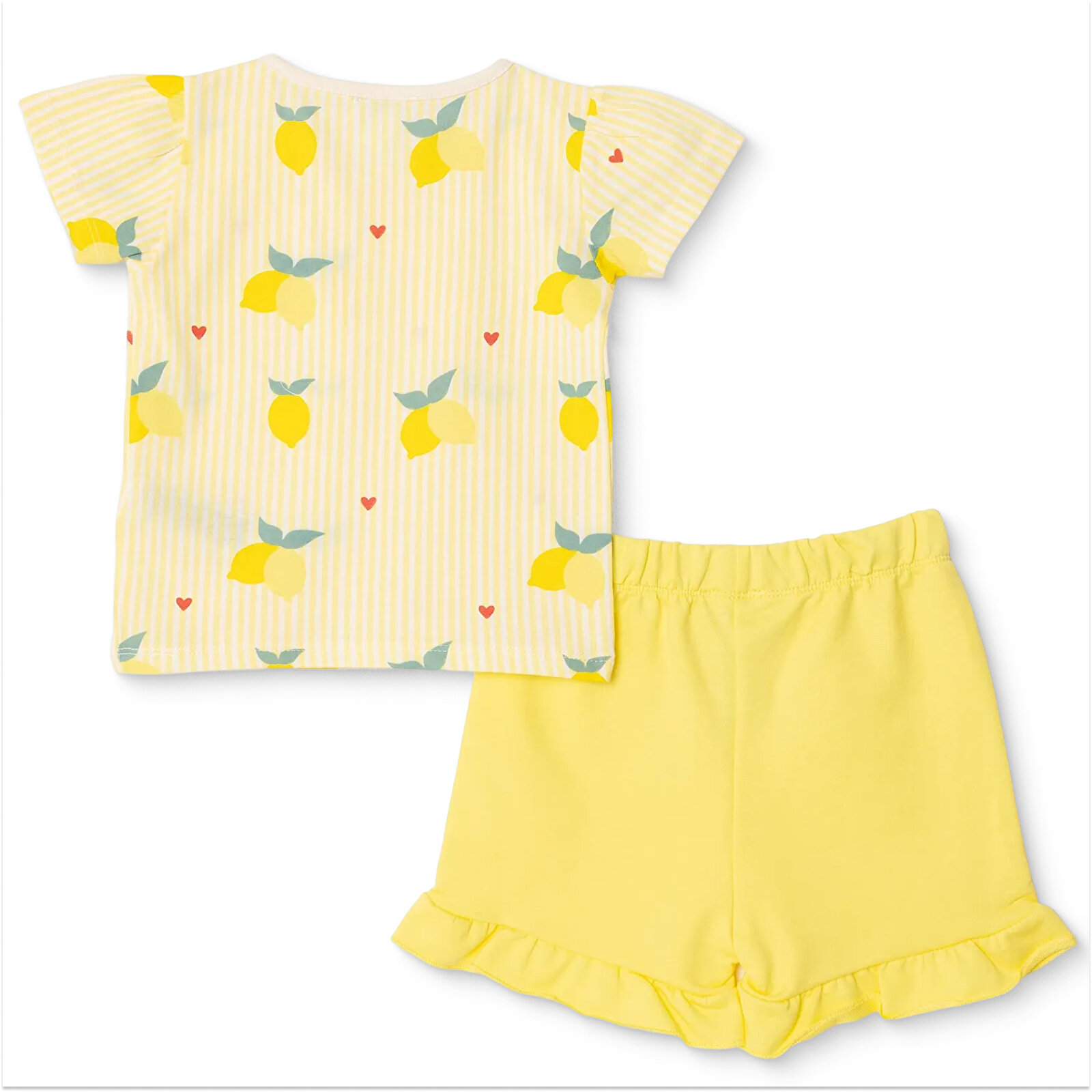 Kız Bebek Tshirt-Şort Bisiklet Yaka Kısa Kol Reçme Paça Kız Bebek Tshirt-Şort Bisiklet Yaka Kısa Kol Reçme Paça