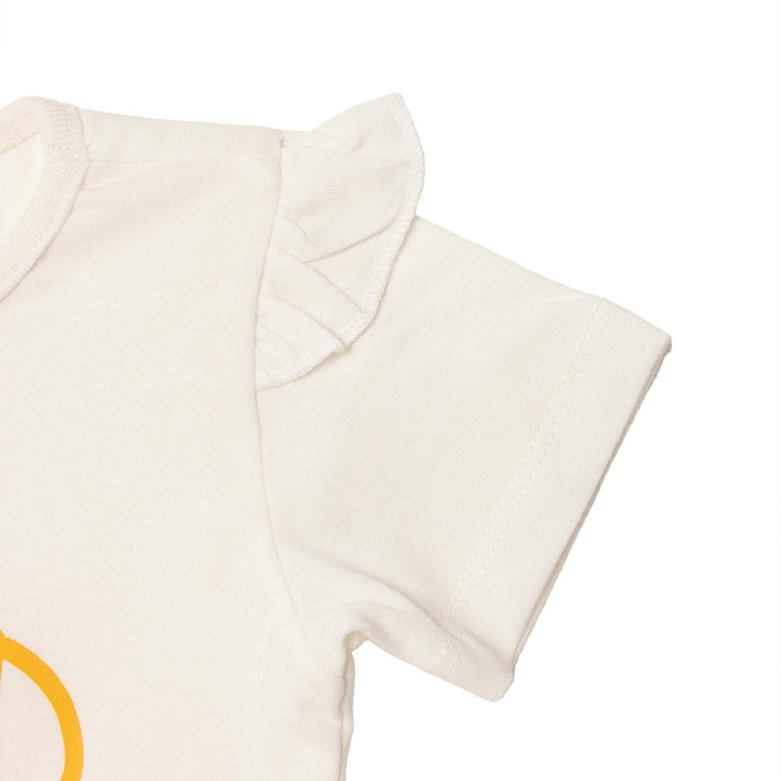 Kız Bebek Tshirt-Şort Bisiklet Yaka Kısa Kol Reçme Paça