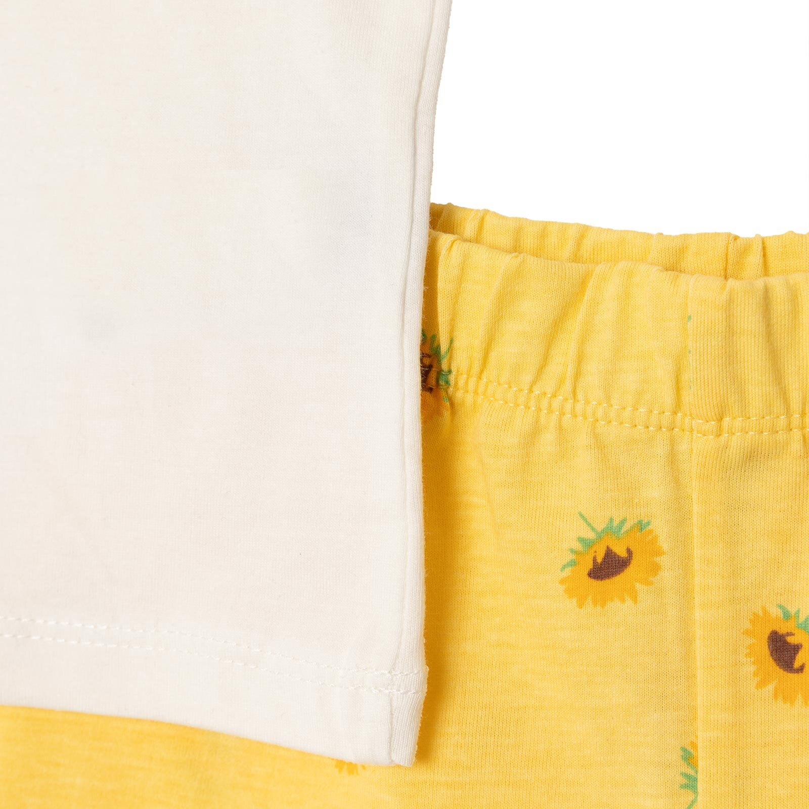 Kız Bebek Tshirt-Şort Bisiklet Yaka Kısa Kol Reçme Paça