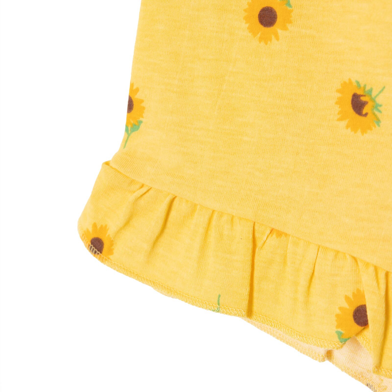 Kız Bebek Tshirt-Şort Bisiklet Yaka Kısa Kol Reçme Paça