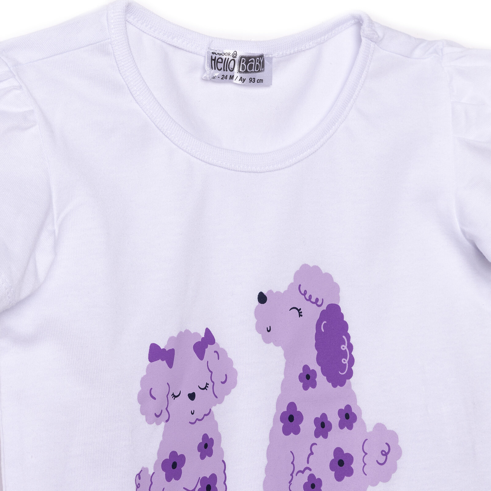 Kız Bebek Tshirt-Şort Süprem Bisiklet Yaka Kısa Kol Reçme Paça