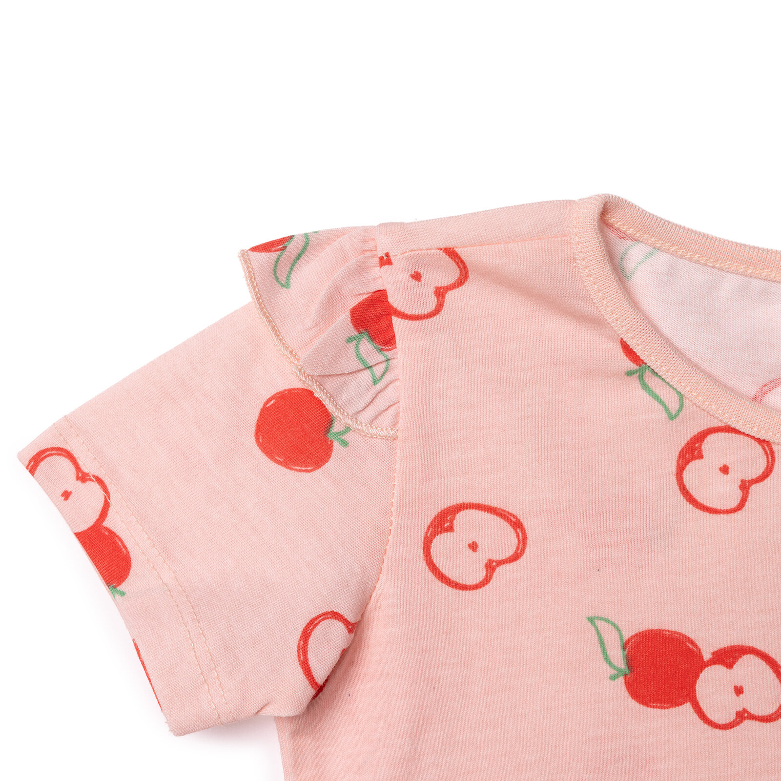 Kız Bebek Tshirt-Şort Süprem Bisiklet Yaka Kısa Kol Reçme Paça