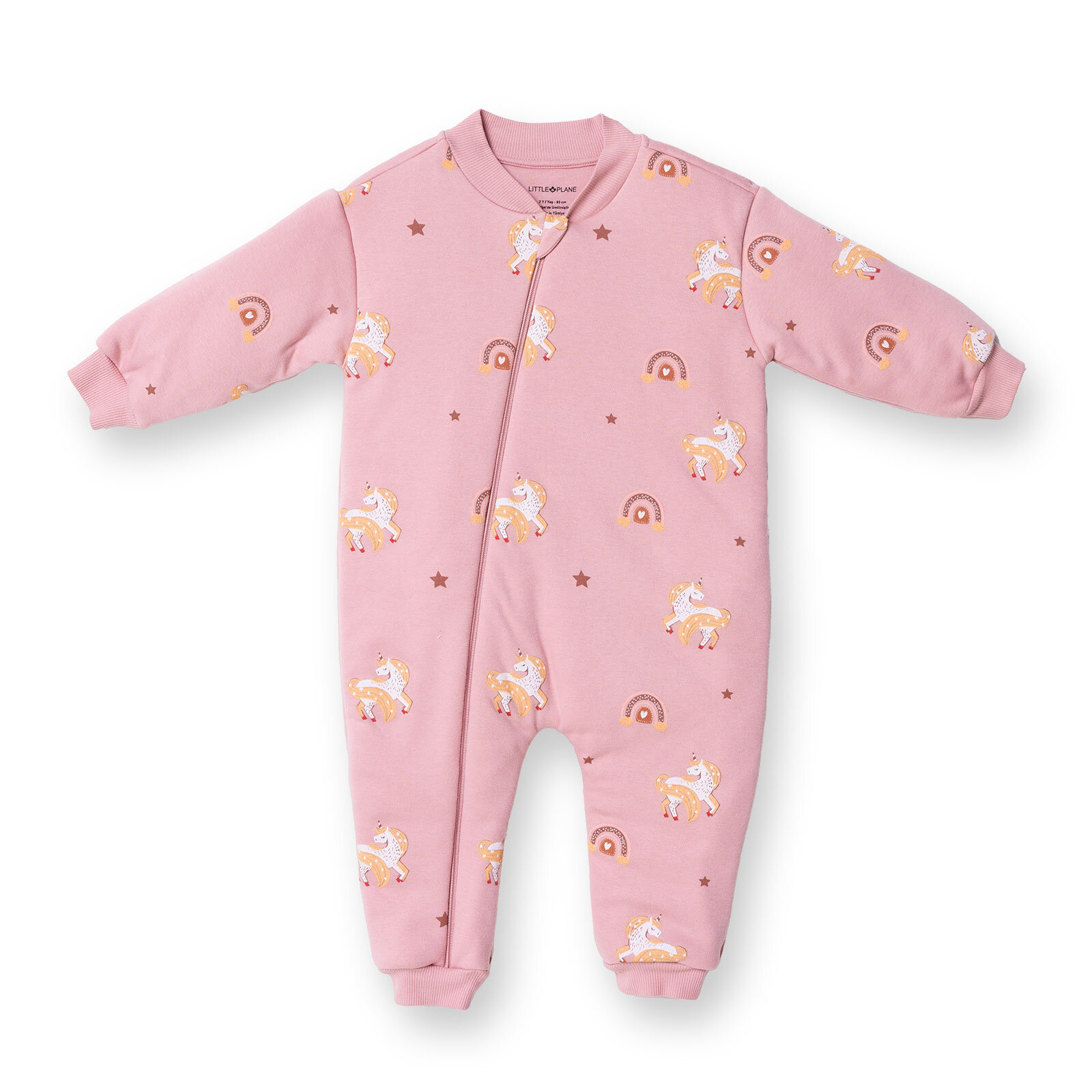 Kız Bebek Uyku Tulumu Fermuarlı 2.5 Tog Bisiklet Yaka Uzun Kol Patiksiz Paça