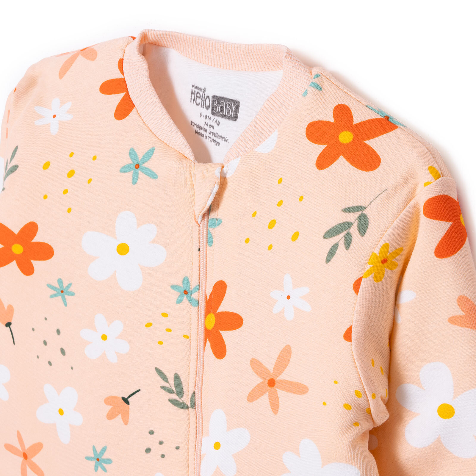 Kız Bebek Uyku Tulumu Fermuarlı Bisiklet Yaka Uzun Kol Ribanalı Kız Bebek Uyku Tulumu Fermuarlı Bisiklet Yaka Uzun Kol Ribanalı