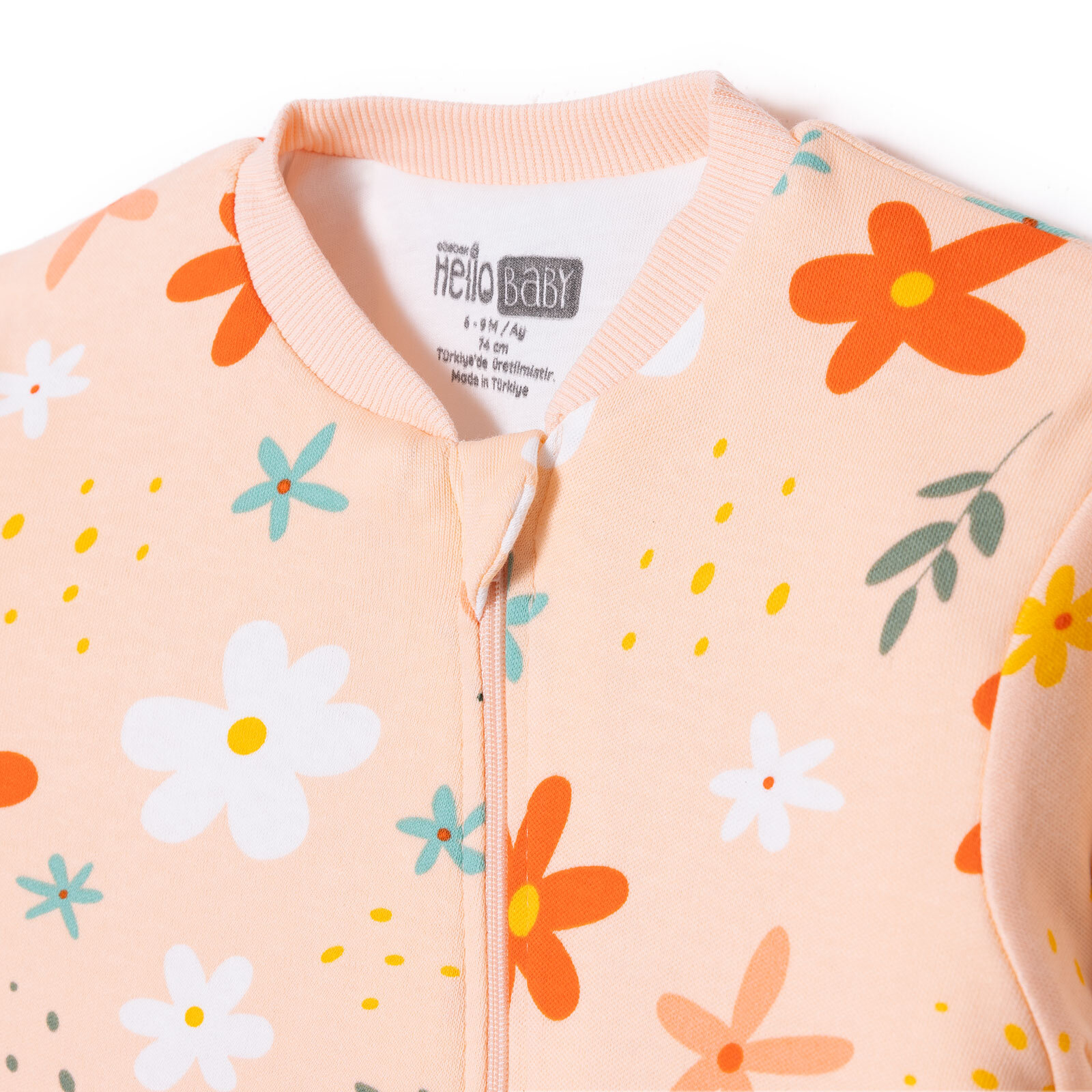 Kız Bebek Uyku Tulumu Fermuarlı Bisiklet Yaka Uzun Kol Ribanalı Kız Bebek Uyku Tulumu Fermuarlı Bisiklet Yaka Uzun Kol Ribanalı