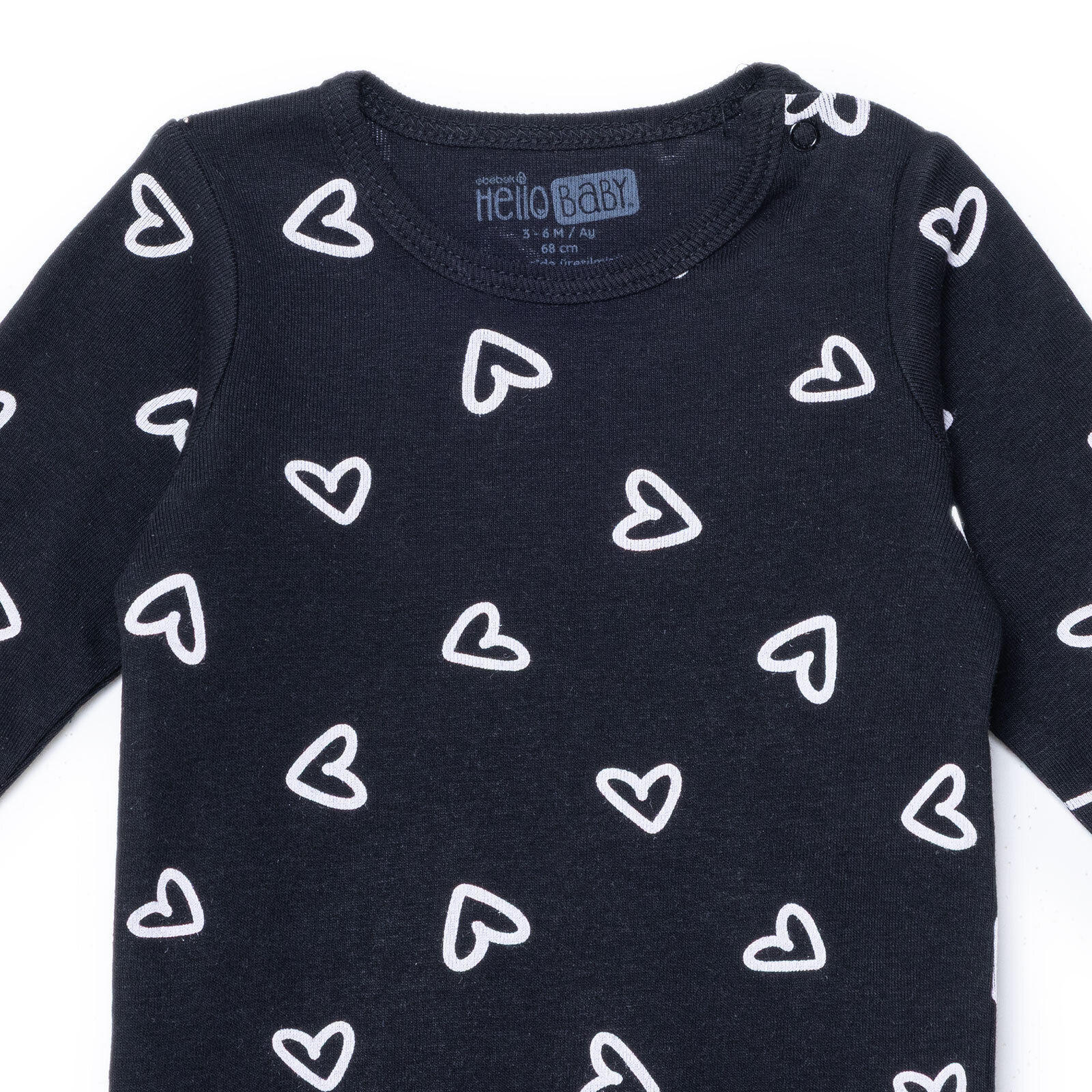 Kız Bebek Uzun Kol Body İnterlok Çıtçıtlı Yaka Uzun Kol