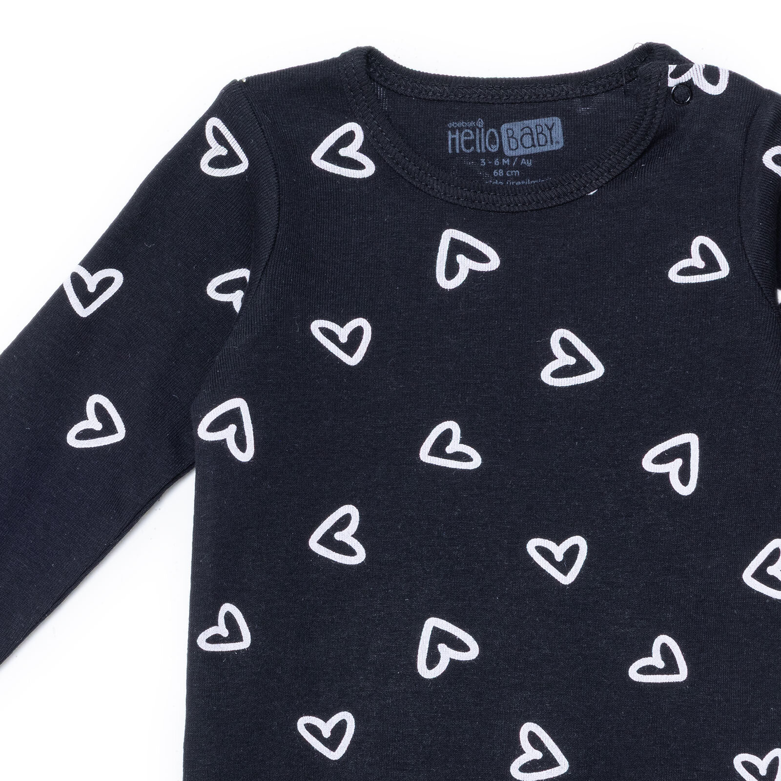 Kız Bebek Uzun Kol Body İnterlok Çıtçıtlı Yaka Uzun Kol