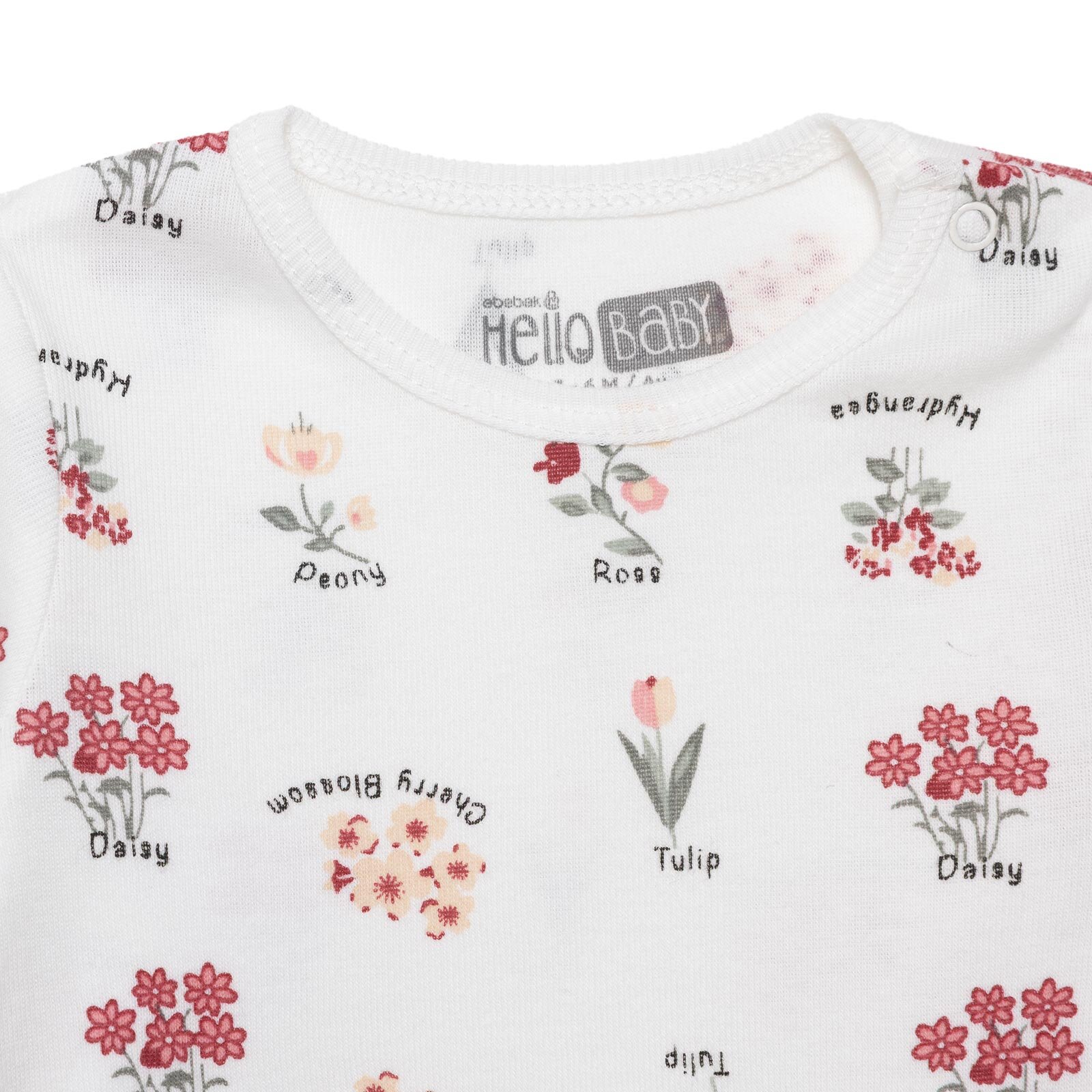 Kız Bebek Uzun Kol Body İnterlok Çıtçıtlı Yaka