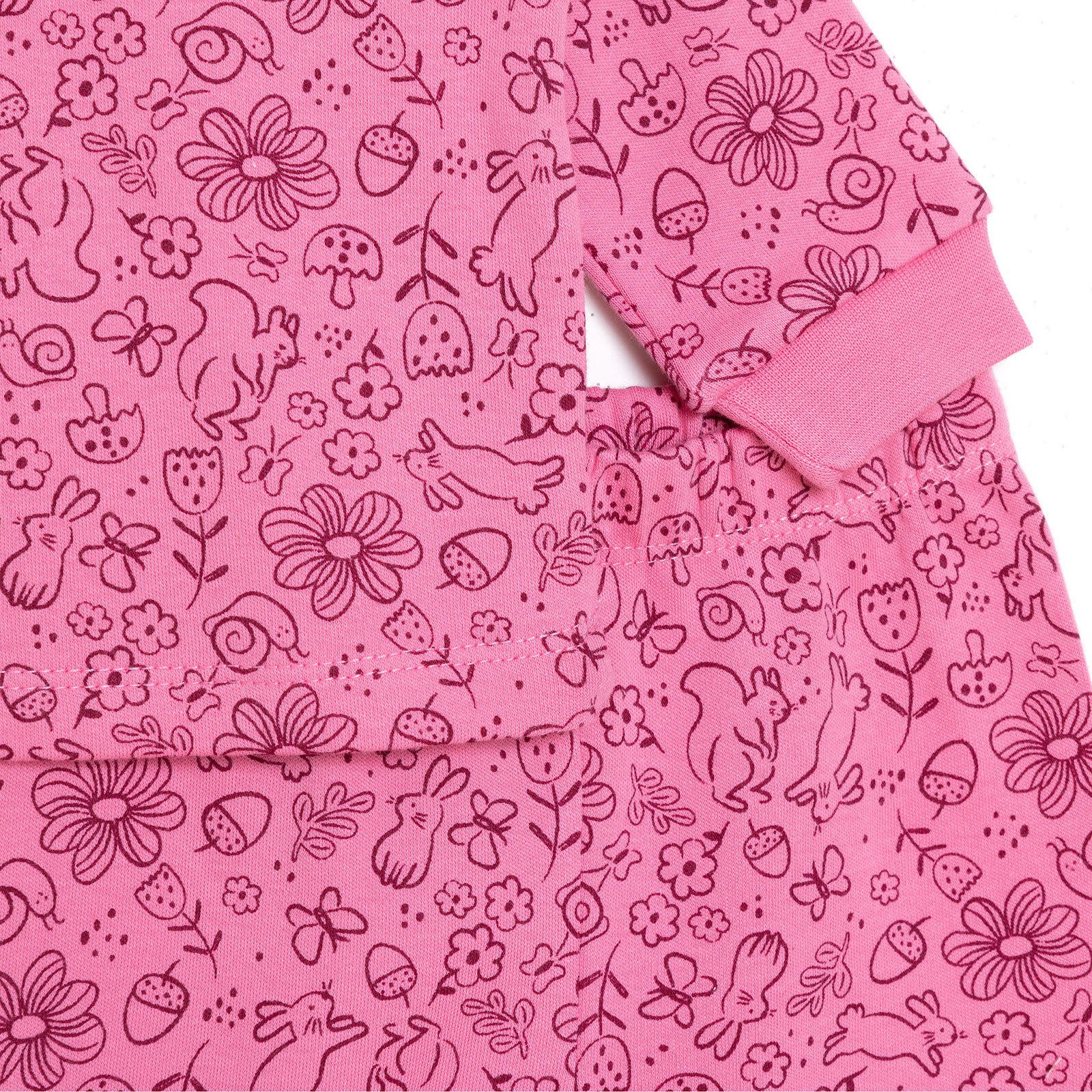 Kız Bebek Uzun Kol Pijama Takımı İnterlok Bisiklet Yaka Reçme Paça