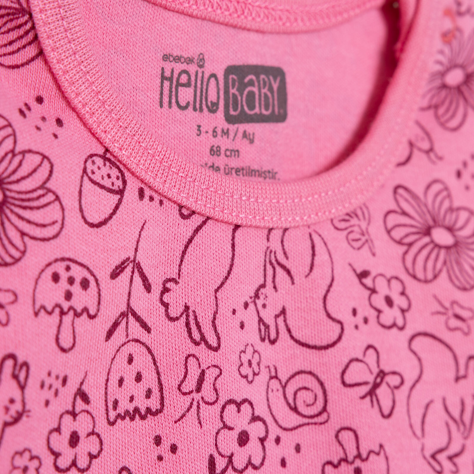 Kız Bebek Uzun Kol Pijama Takımı İnterlok Bisiklet Yaka Reçme Paça