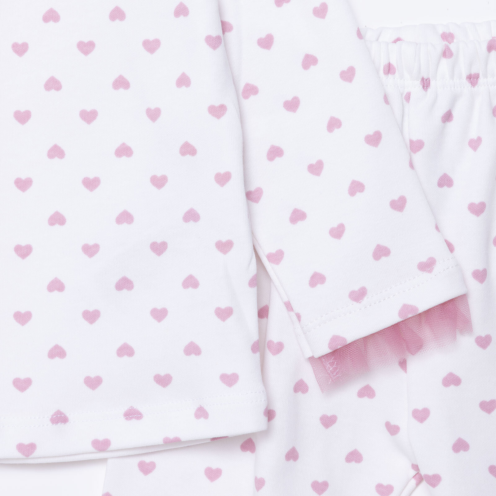 Kız Bebek Uzun Kol Pijama Takımı İnterlok Bisiklet Yaka Uzun Kol Reçme Paça