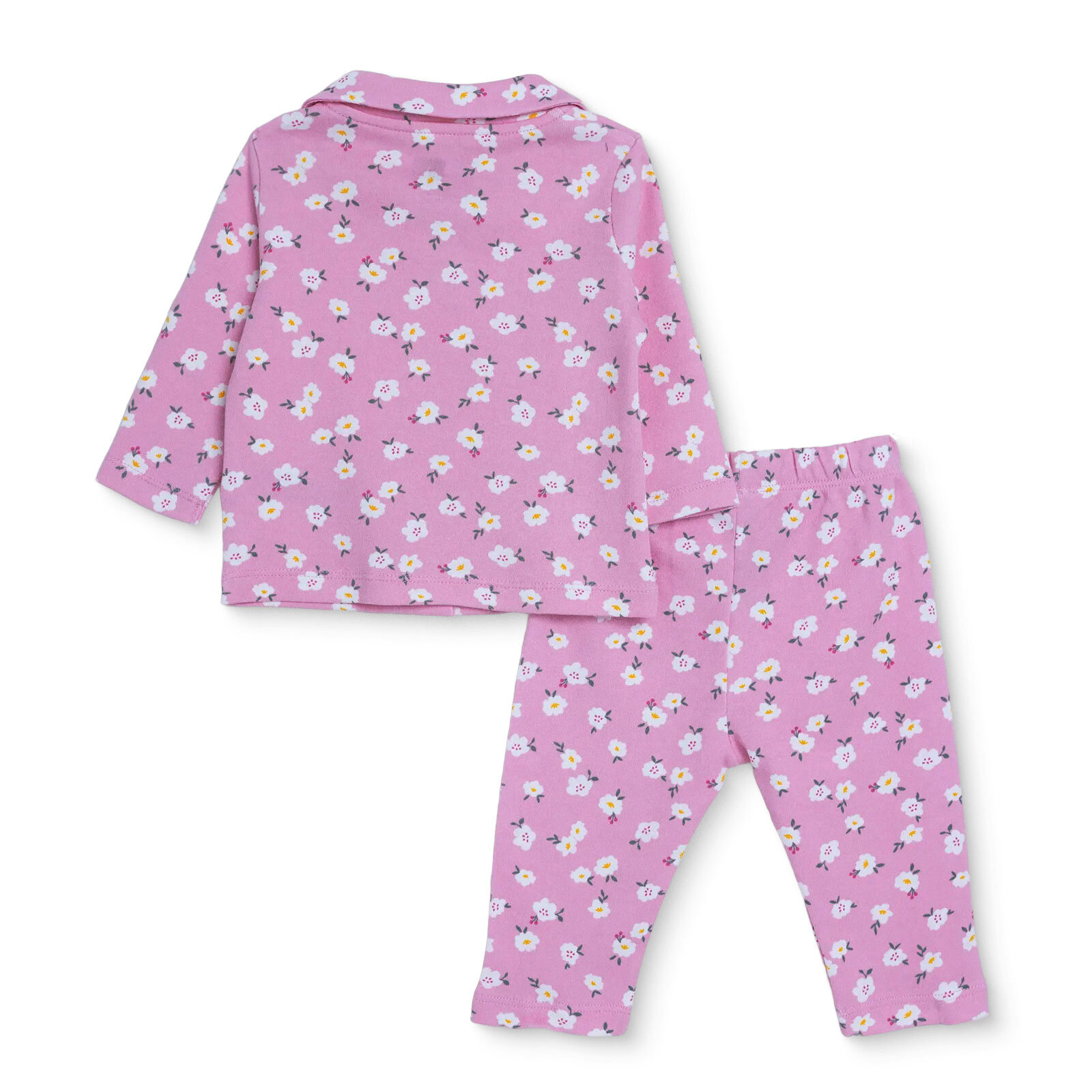 Kız Bebek Uzun Kol Pijama Takımı İnterlok Gömlek Yaka Reçme Paça Kız Bebek Uzun Kol Pijama Takımı İnterlok Gömlek Yaka Reçme Paça