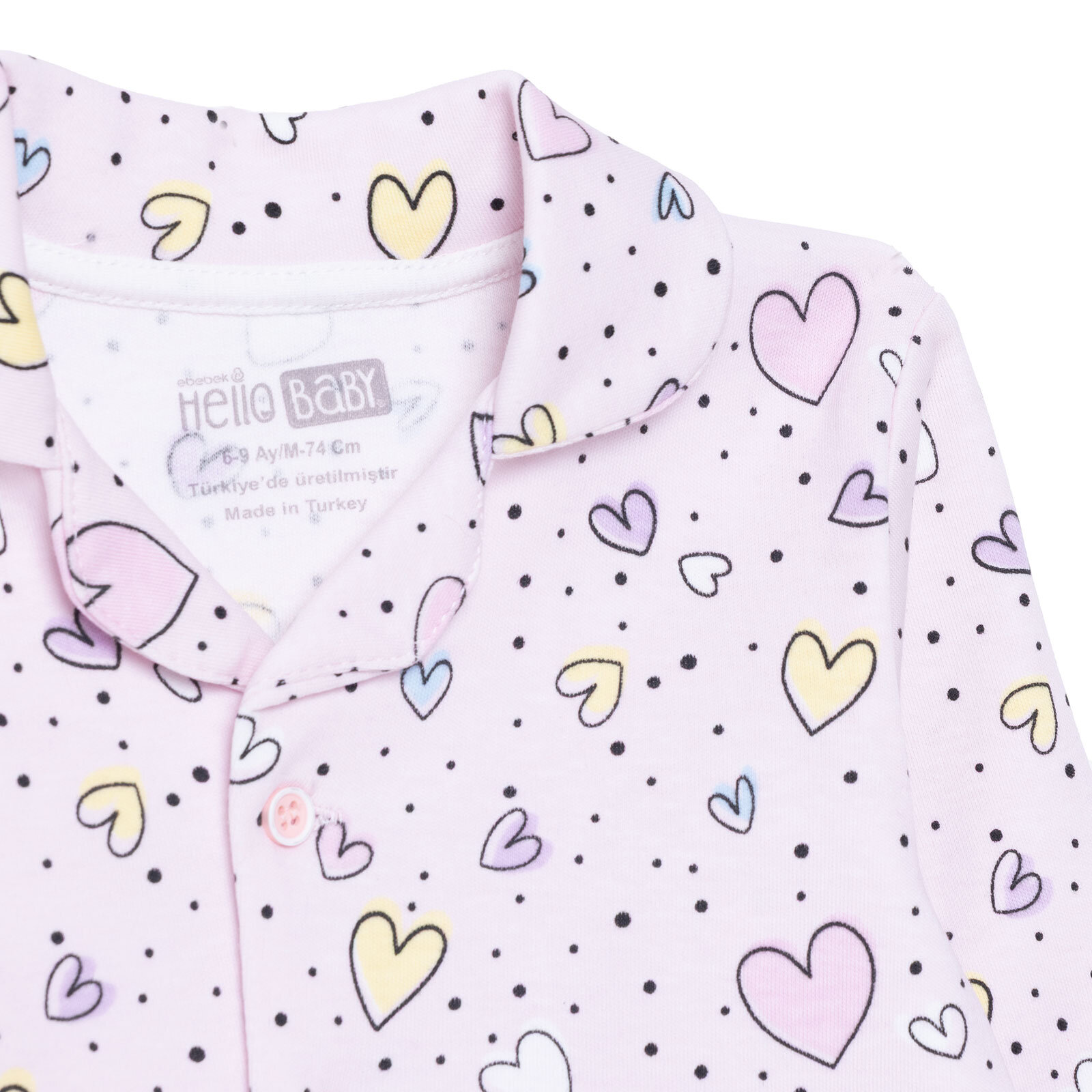 Kız Bebek Uzun Kol Pijama Takımı İnterlok Gömlek Yaka Uzun Kol Reçme Paça Kız Bebek Uzun Kol Pijama Takımı İnterlok Gömlek Yaka Uzun Kol Reçme Paça