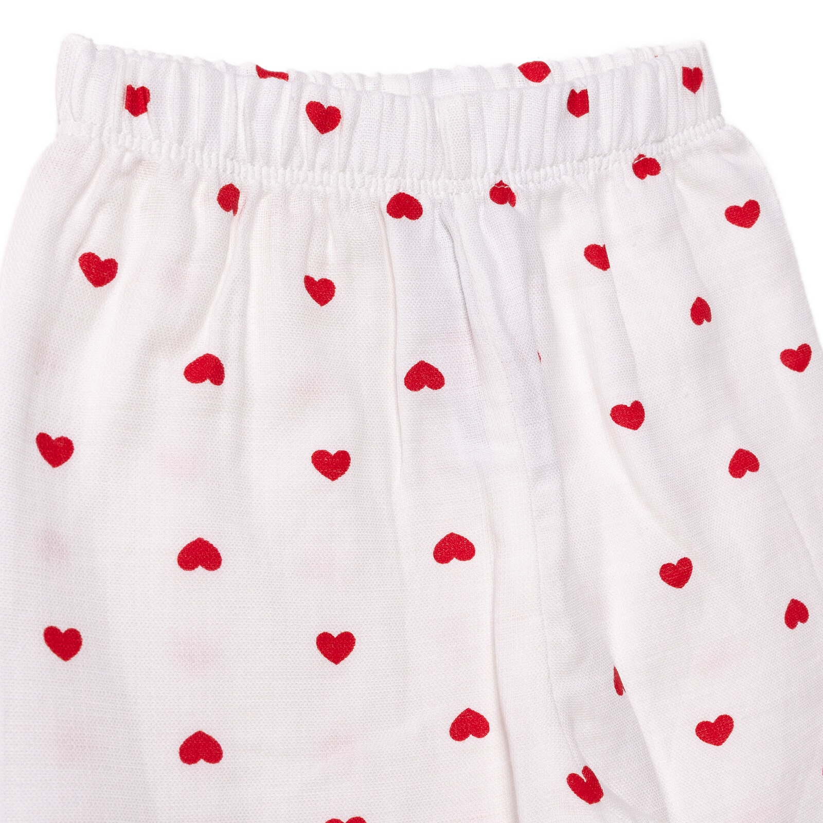 Kız Bebek Uzun Kol Pijama Takımı Müslin Bebe Yaka Uzun Kol Reçme Paça