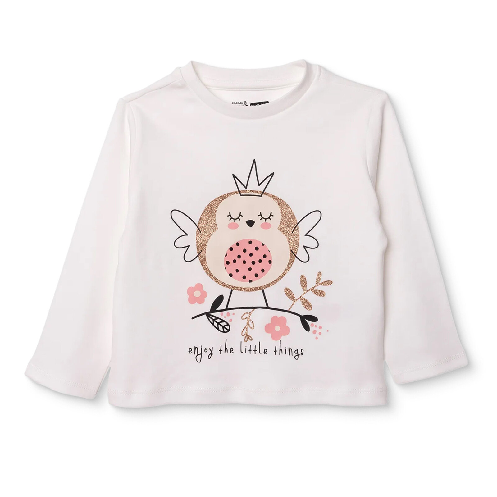 Kız Bebek Uzun Kol Tshirt İnterlok Bisiklet Yaka Uzun Kol