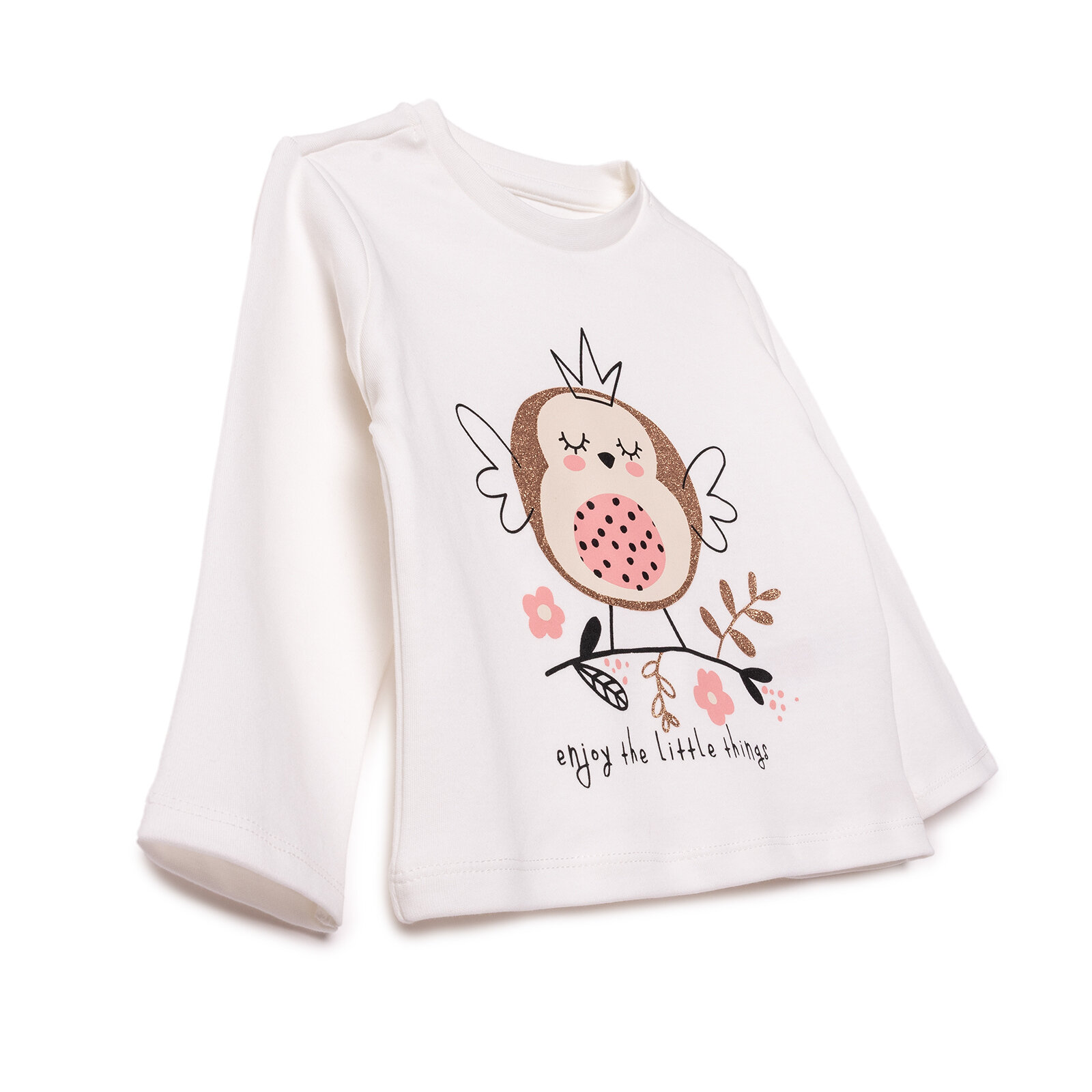 Kız Bebek Uzun Kol Tshirt İnterlok Bisiklet Yaka Uzun Kol