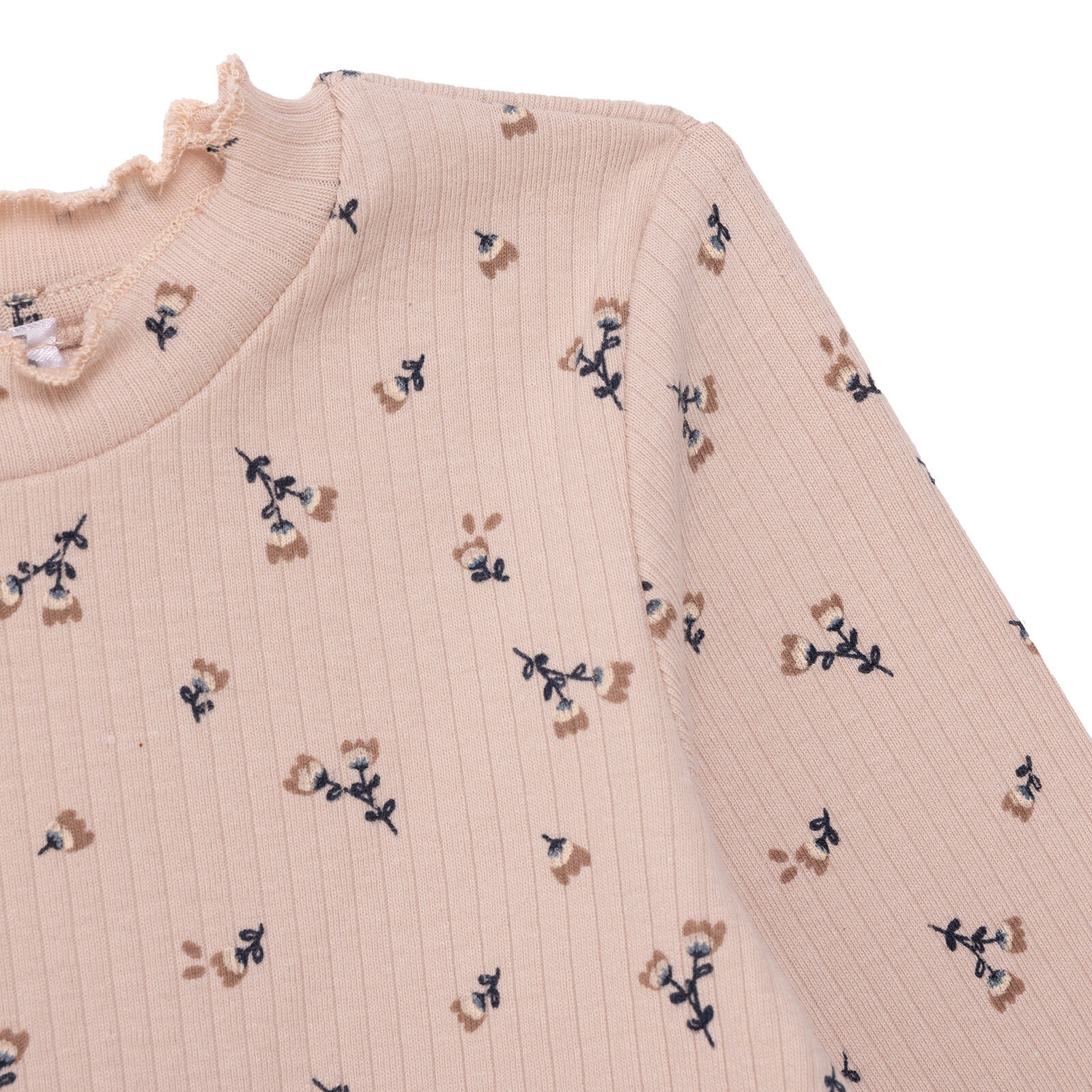 Kız Bebek Uzun Kol Tshirt Kaşkorse Bisiklet Yaka Uzun Kol