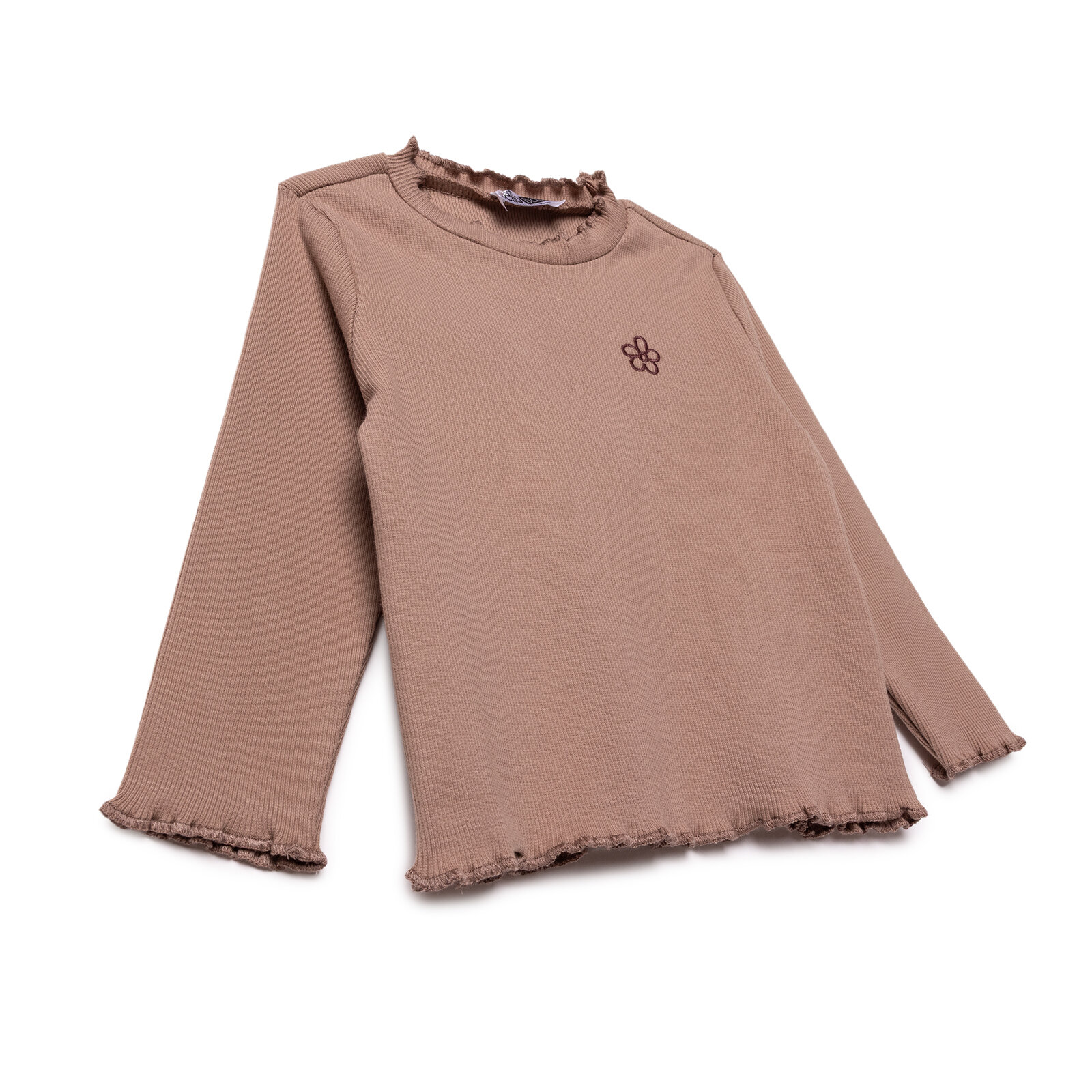 Kız Bebek Uzun Kol Tshirt Kaşkorse Bisiklet Yaka Uzun Kol