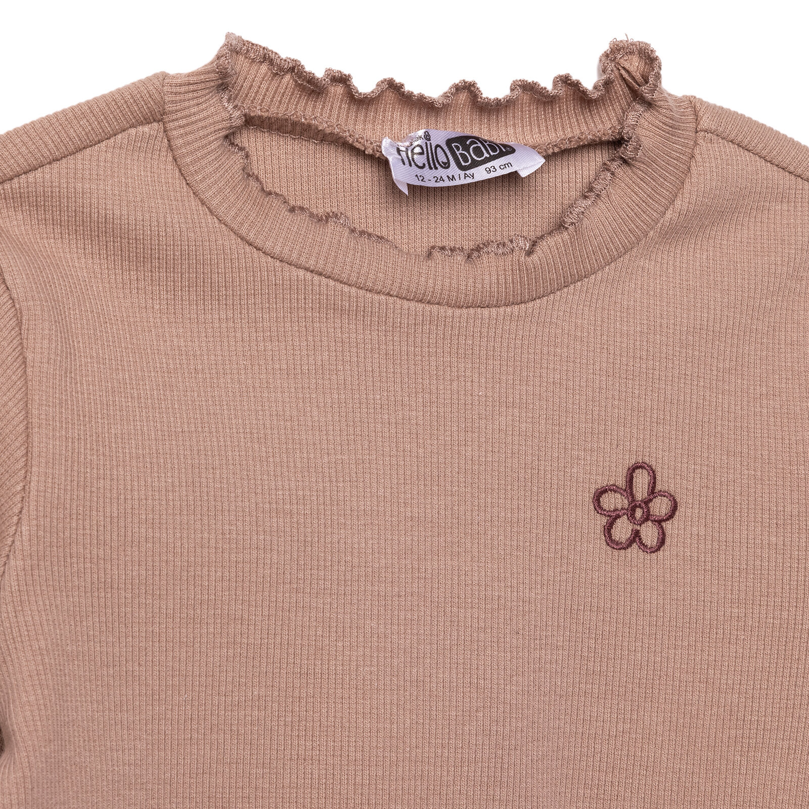 Kız Bebek Uzun Kol Tshirt Kaşkorse Bisiklet Yaka Uzun Kol