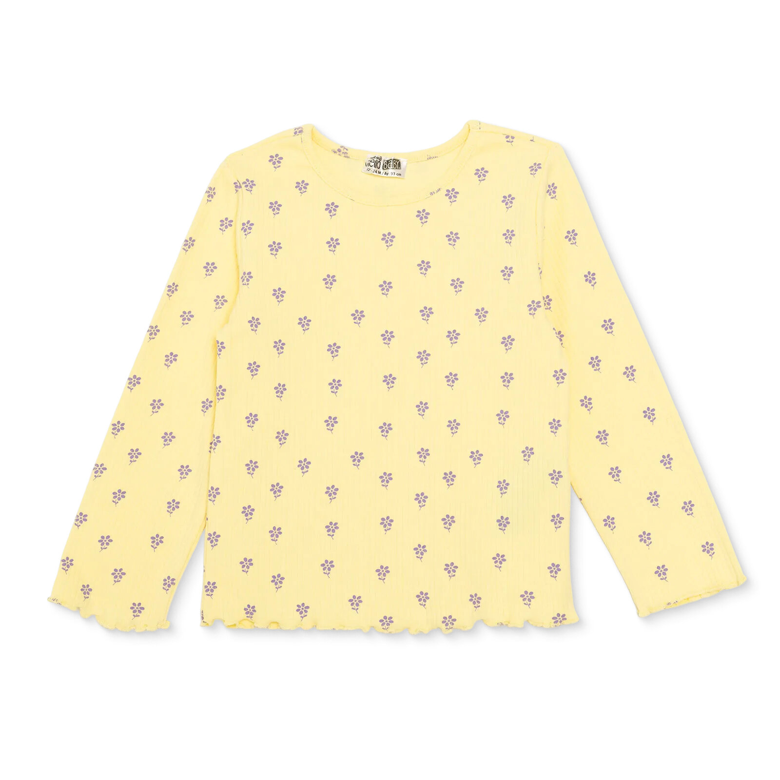 Kız Bebek Uzun Kol Tshirt Kaşkorse Bisiklet Yaka Uzun Kol