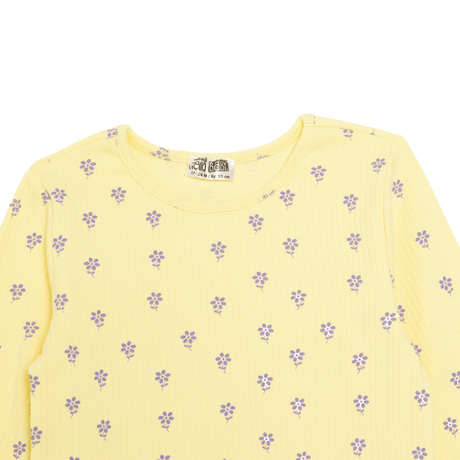 Kız Bebek Uzun Kol Tshirt Kaşkorse Bisiklet Yaka Uzun Kol