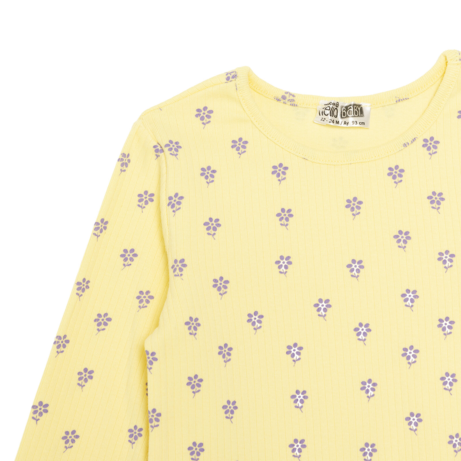 Kız Bebek Uzun Kol Tshirt Kaşkorse Bisiklet Yaka Uzun Kol