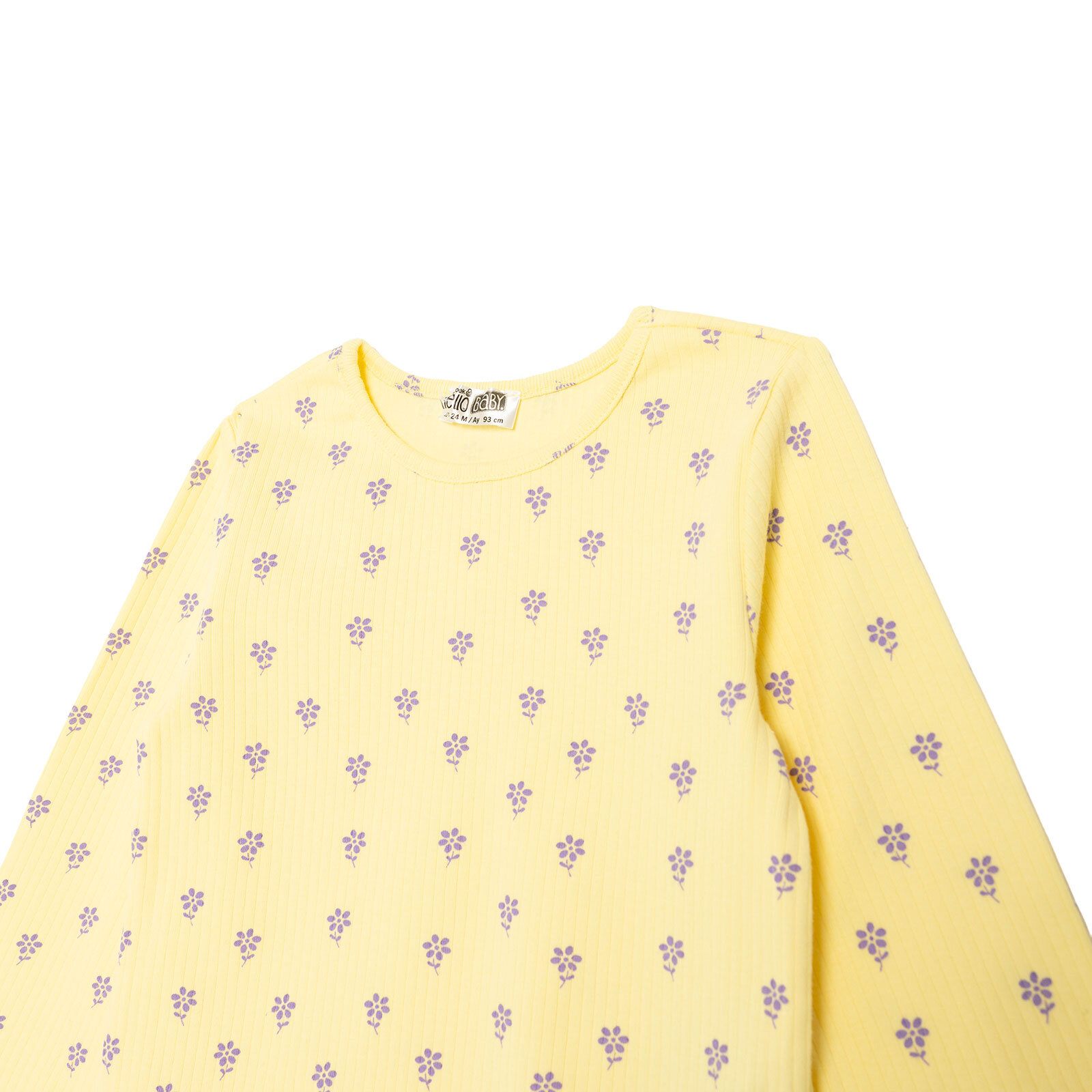 Kız Bebek Uzun Kol Tshirt Kaşkorse Bisiklet Yaka Uzun Kol