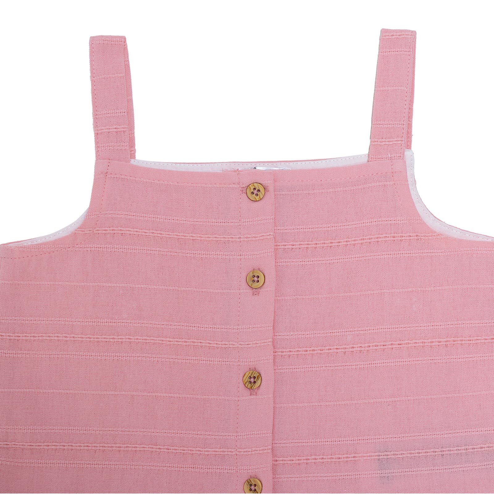 Kız Bebek Vintage Girl Bluz-Şort Modelli Yaka İp Askılı Reçme Paça