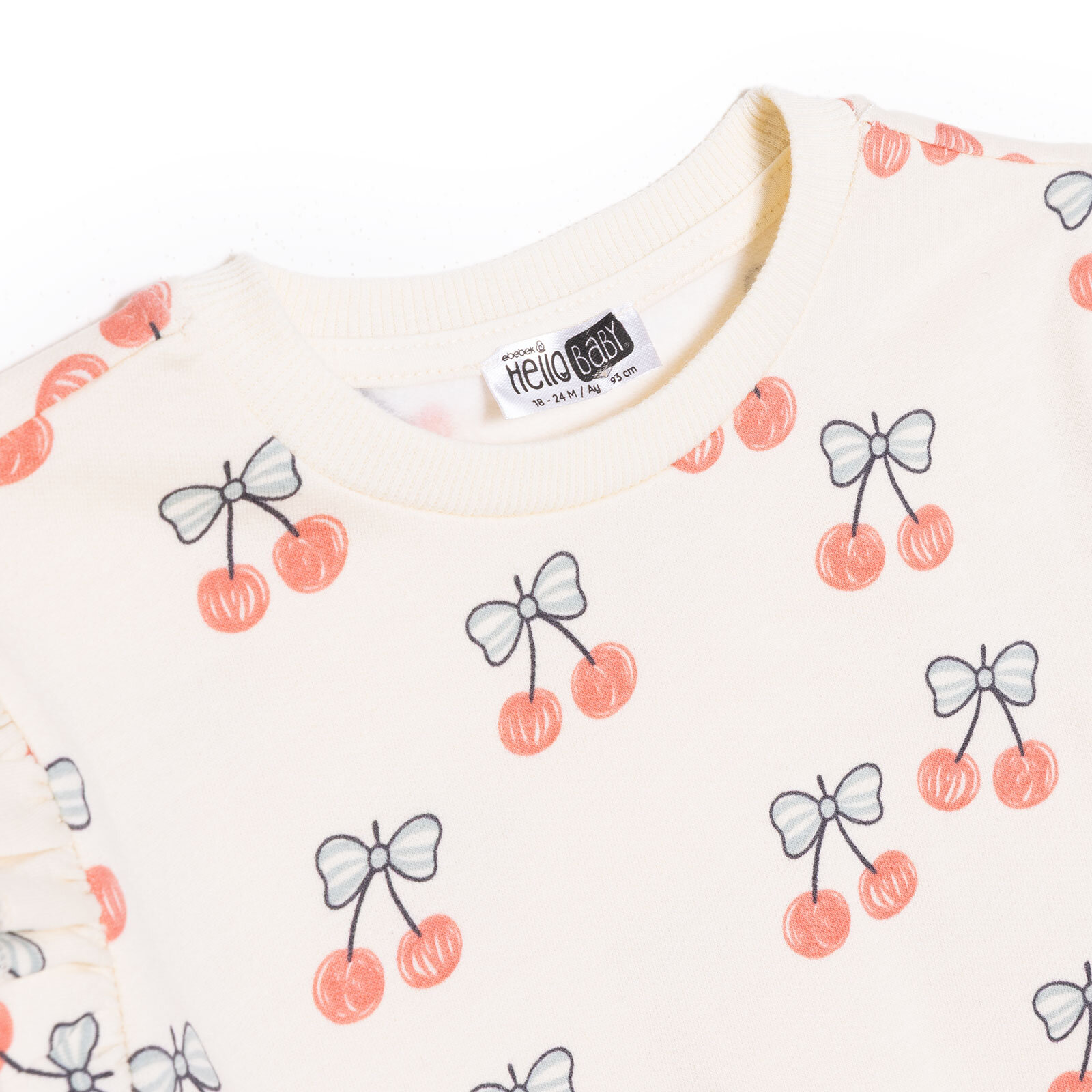 Kız Bebek Winter Cherry Eşofman Takımı Uzun Kol Lastikli Paça