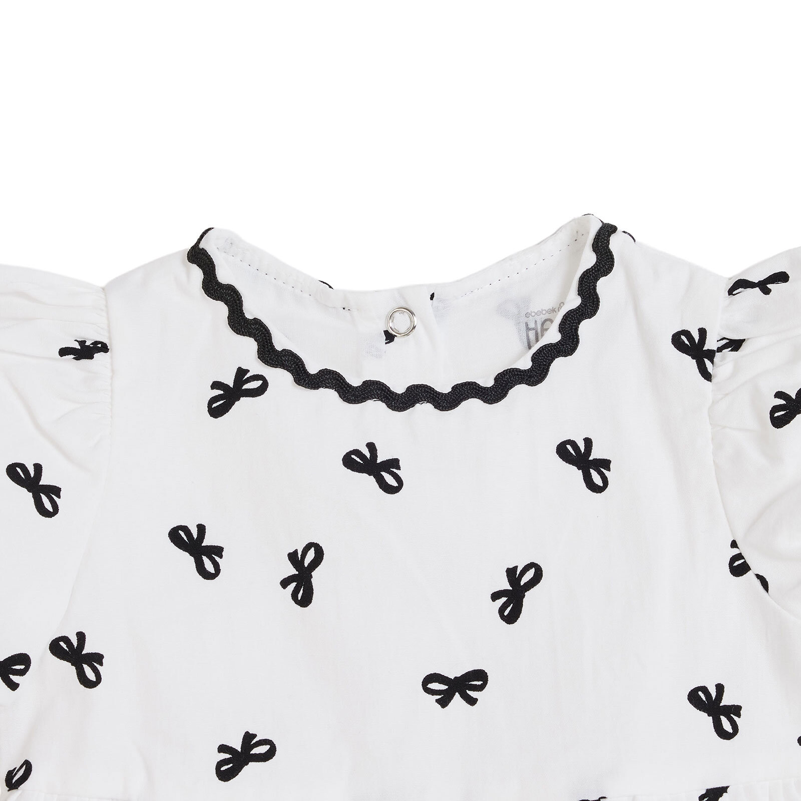 Kız Bebek Yenidoğan Elbise Bebe Yaka Kısa Kol