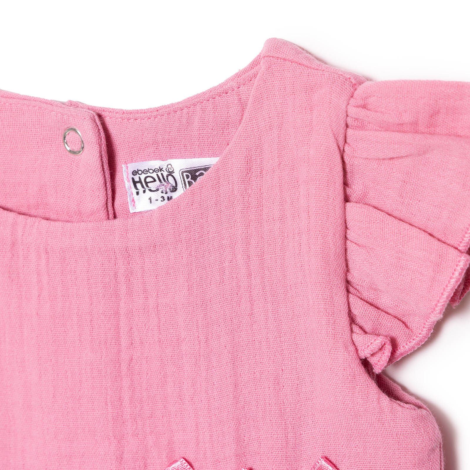 Kız Bebek Yenidoğan Elbise Bisiklet Yaka Kısa Kol