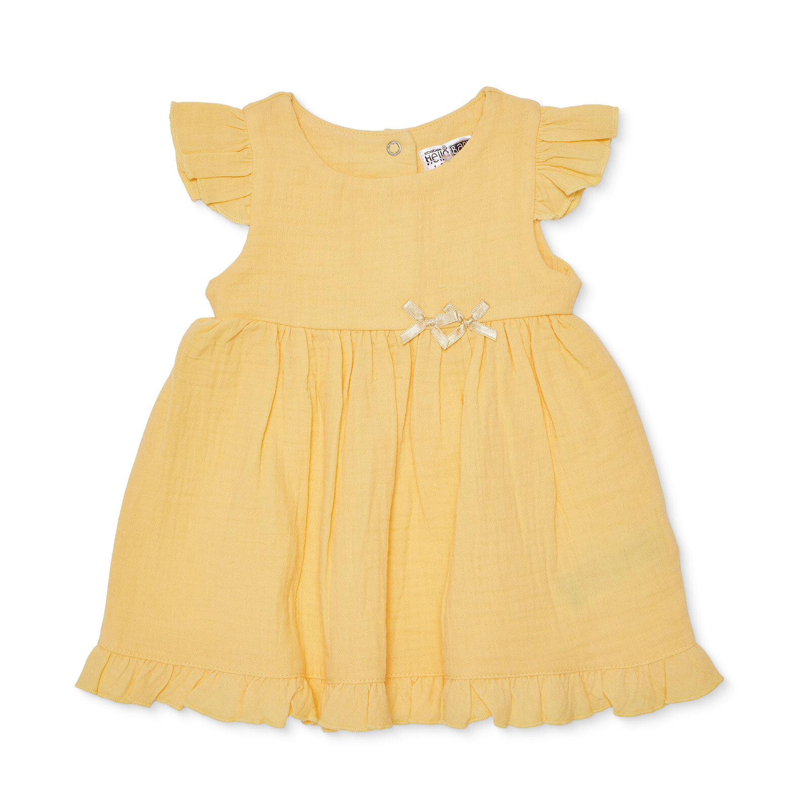 Kız Bebek Yenidoğan Elbise Bisiklet Yaka Kısa Kol