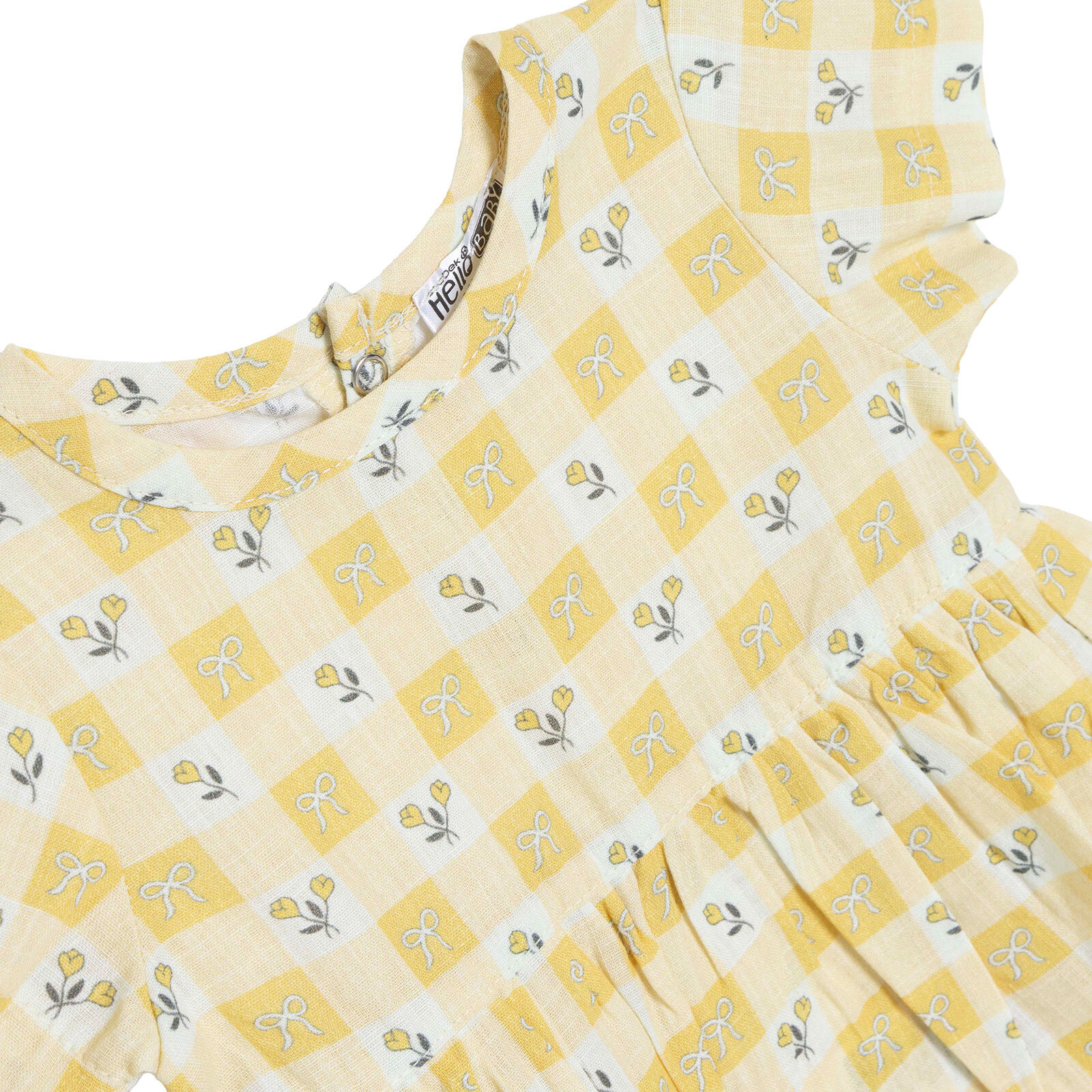 Kız Bebek Yenidoğan Elbise Bisiklet Yaka Kısa Kol