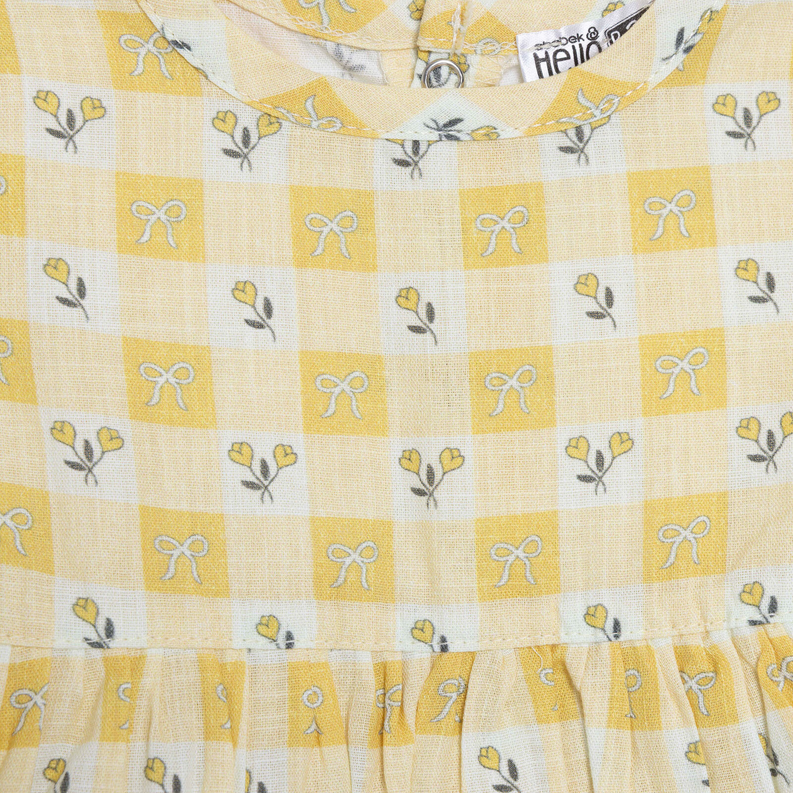 Kız Bebek Yenidoğan Elbise Bisiklet Yaka Kısa Kol